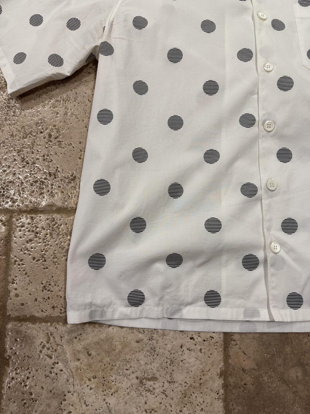 Prada Prada Polka-Dot White Triangle Logo Bowling Button Up Shirt Size US M / EU 48-50 / 2 - 4 Thumbnail