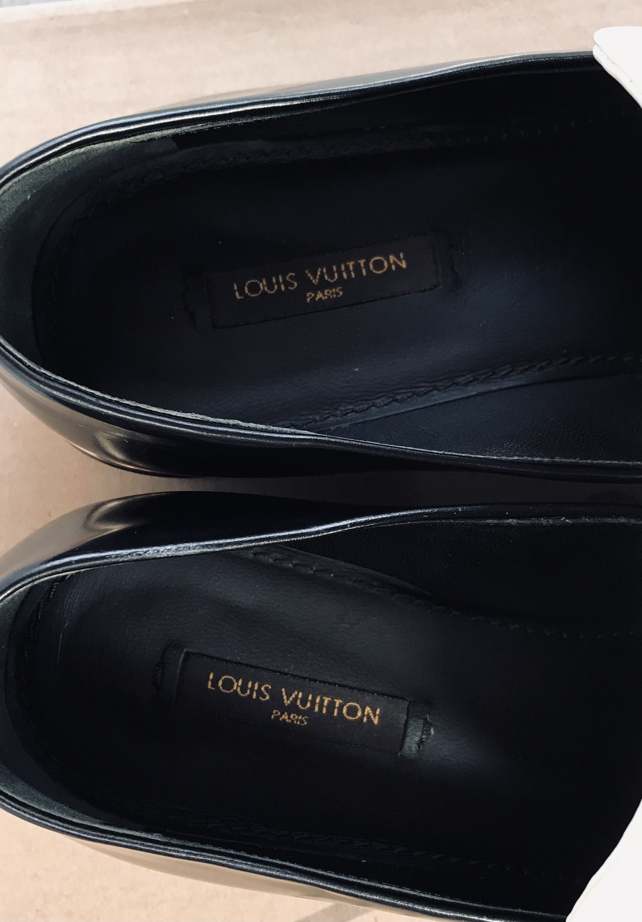 Louis Vuitton Louis Vuitton Loafers Black White Slip On Flats Leather Size US 7.5 / IT 37.5 - 12 Thumbnail