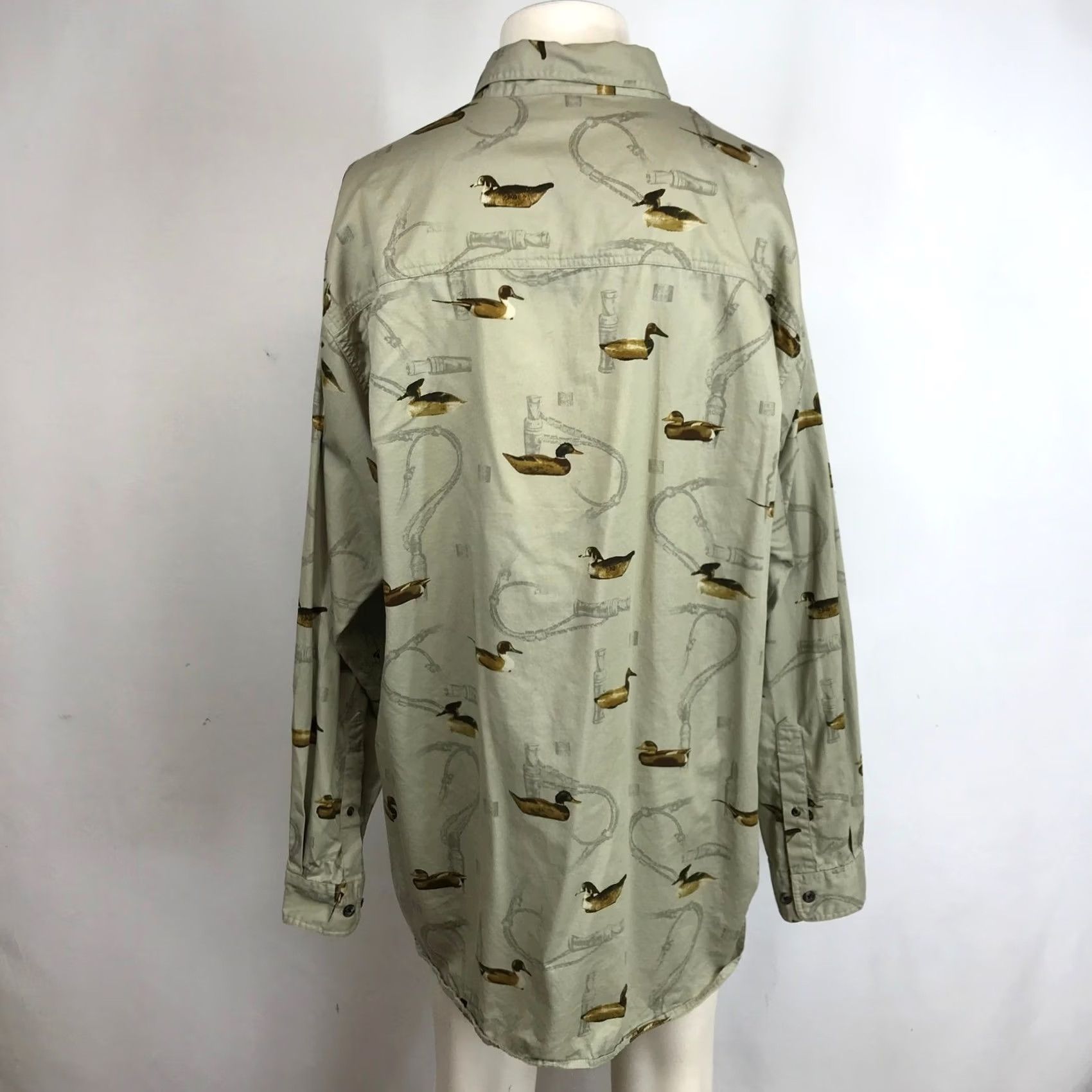 Vintage Columbia River Lodge Men's XXL Long Sleeve Duck Print Button Down Shirt Size US XXL / EU 58 / 5 - 5 Thumbnail