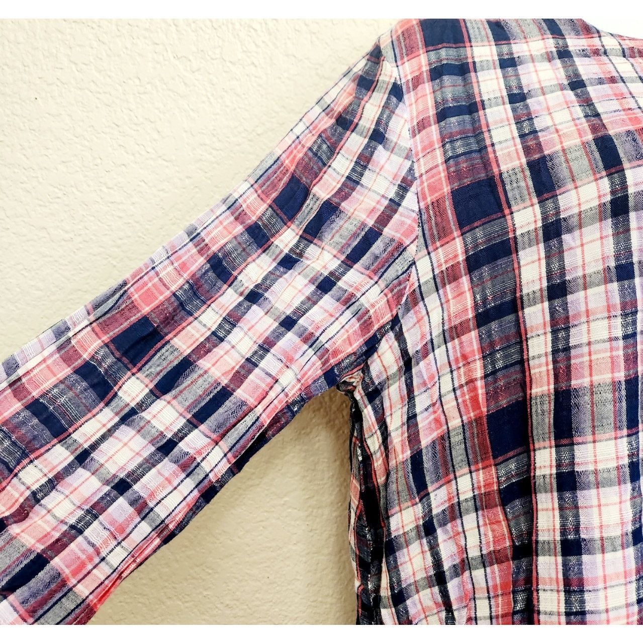 Other Velvet Heart Pink Blue Plaid Tie Back Top Medium Size M / US 6-8 / IT 42-44 - 2 Thumbnail
