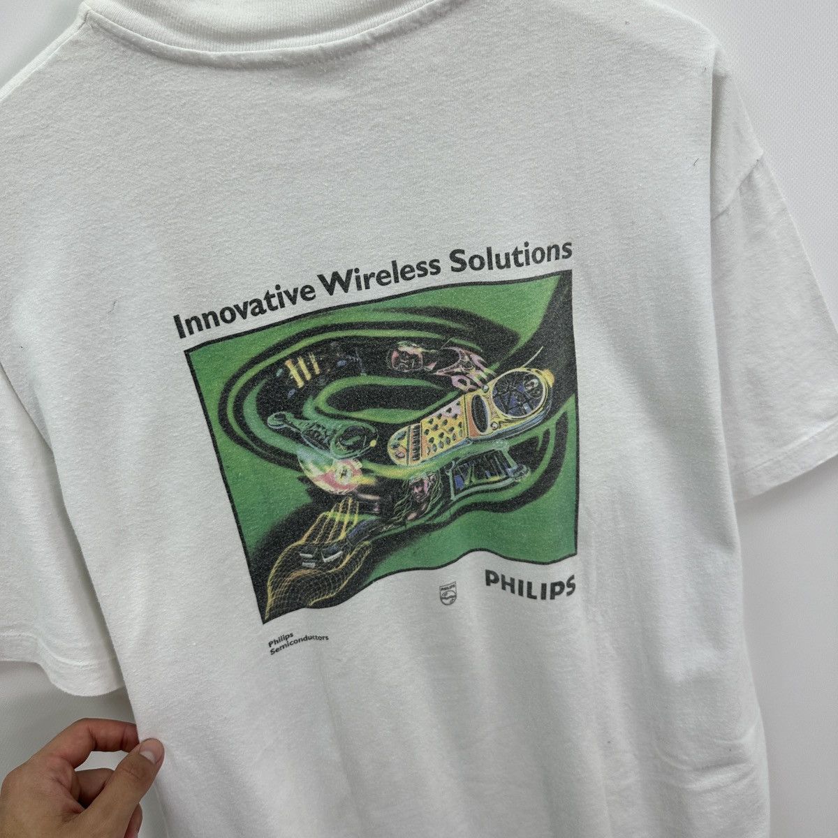 Microsoft Vintage 90s Philips Phone Promo tee Wireless rare y2k hype Size US L / EU 52-54 / 3 - 8 Thumbnail