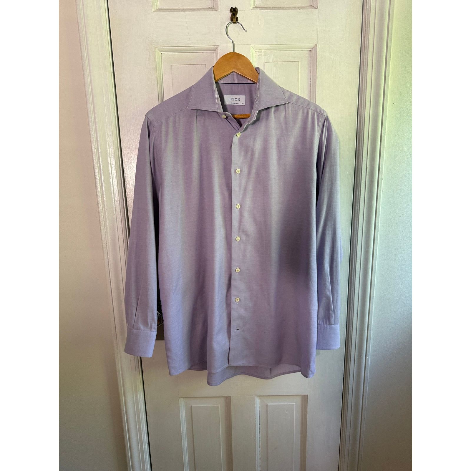 Eton Eton Contemporary Dress Shirt Men 40/15.5 Lavender Purple Size US S / EU 44-46 / 1 - 1 Thumbnail