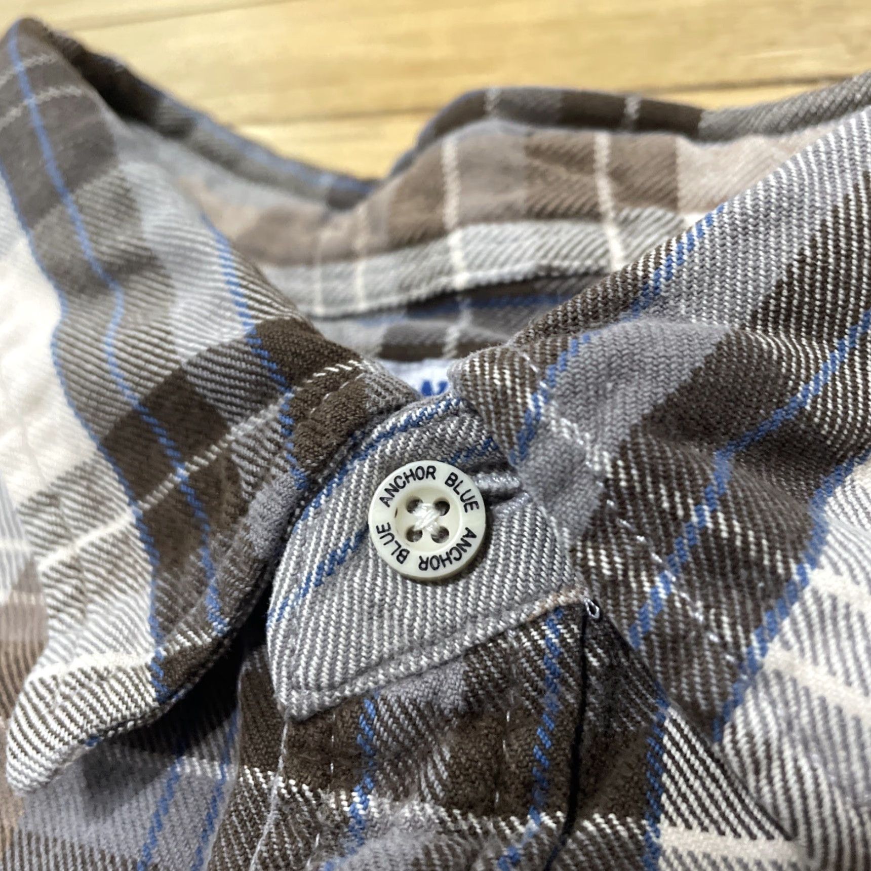 Anchor Blue VINTAGE Anchor Blue Button-Up Shirt Men XL Brown Cream Plaid Flannel Western 90s Y2K Skate Caps? Size US XL / EU 56 / 4 - 7 Thumbnail
