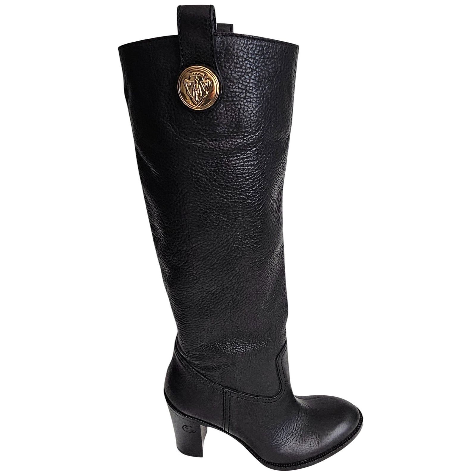 Gucci Gucci Leather Tall Knee Boots w/ Script Logo Size US 6 / IT 36 - 2 Thumbnail