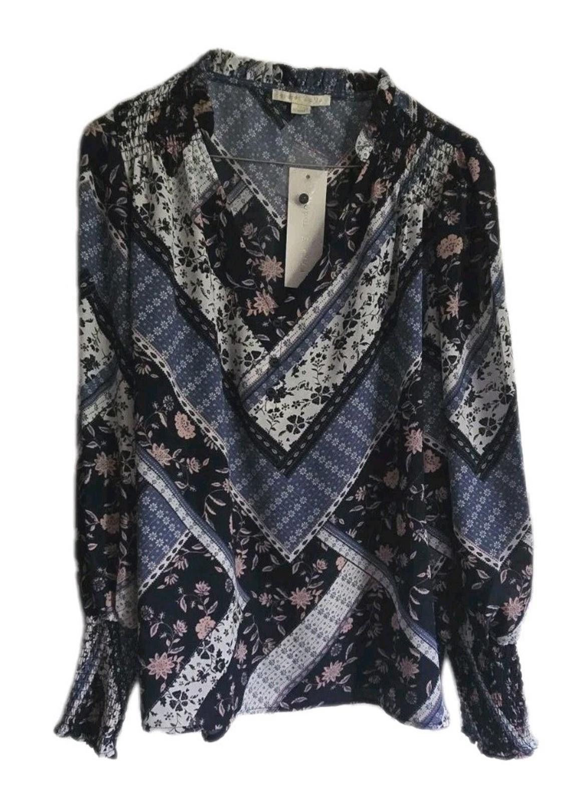Other Copper & Ella Womens Large L Blouse Top Shirt Blue Floral Ne Size L / US 10 / IT 46 - 1 Thumbnail