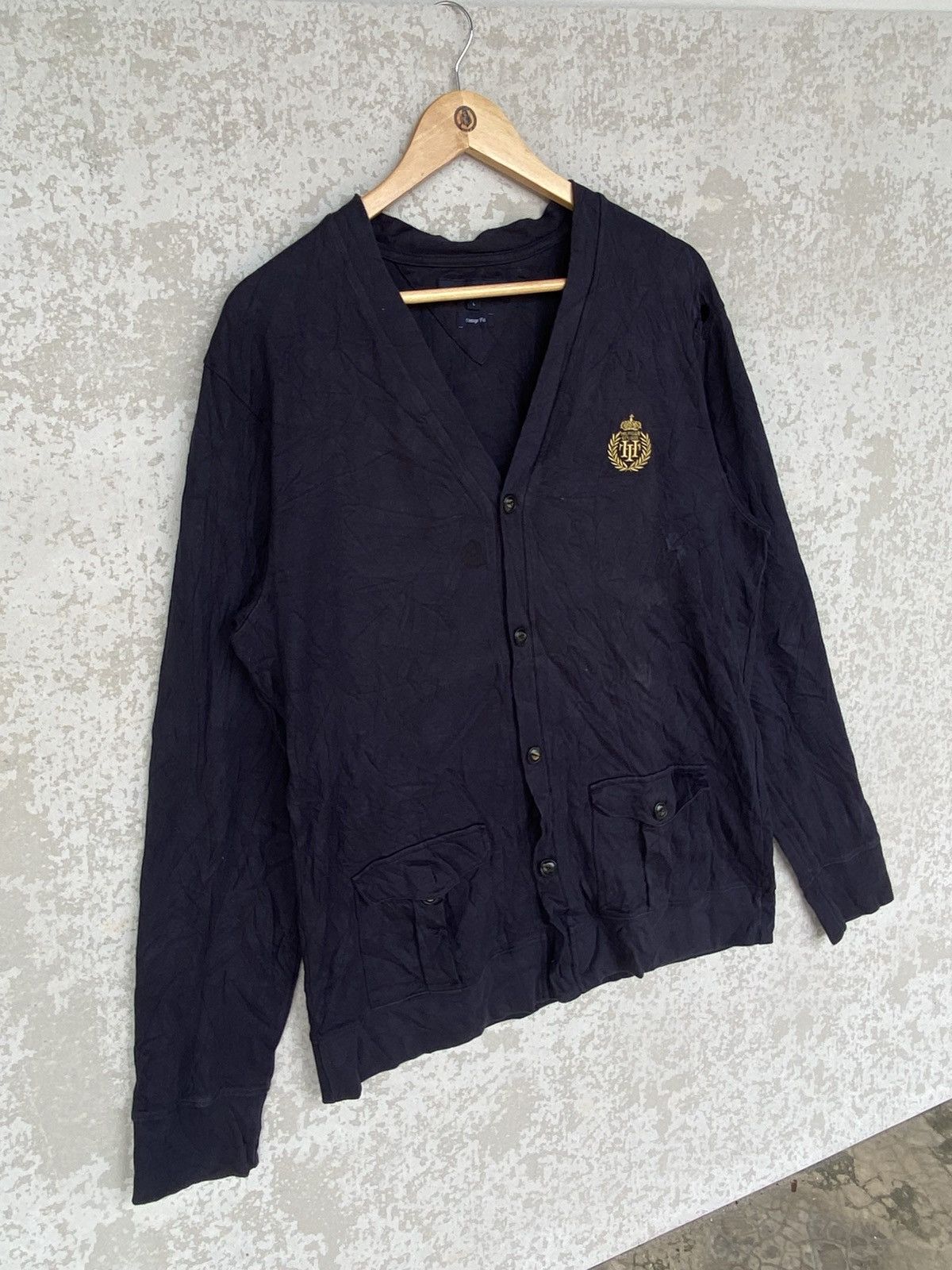 Other Vintage Tommy Hilfiger Full Button Smal Embroidered NavyBlue Size US L / EU 52-54 / 3 - 3 Thumbnail