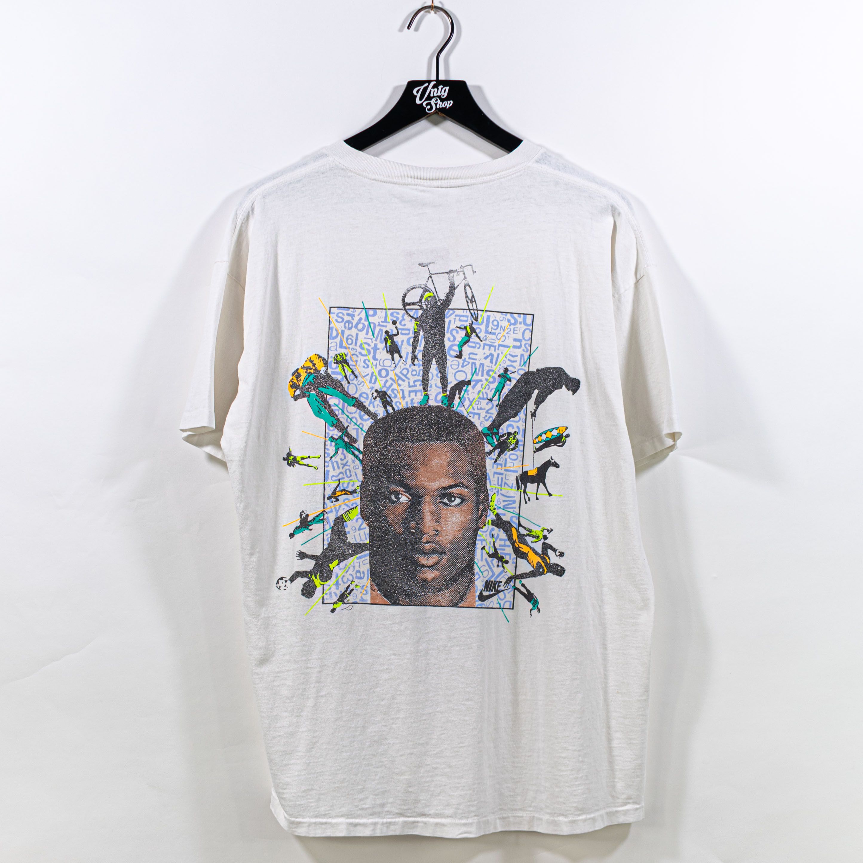 image of Made In USA x Nike Bo Jackson All Over Print T-Shirt XL VTG 90's Sportswear in White, Men's