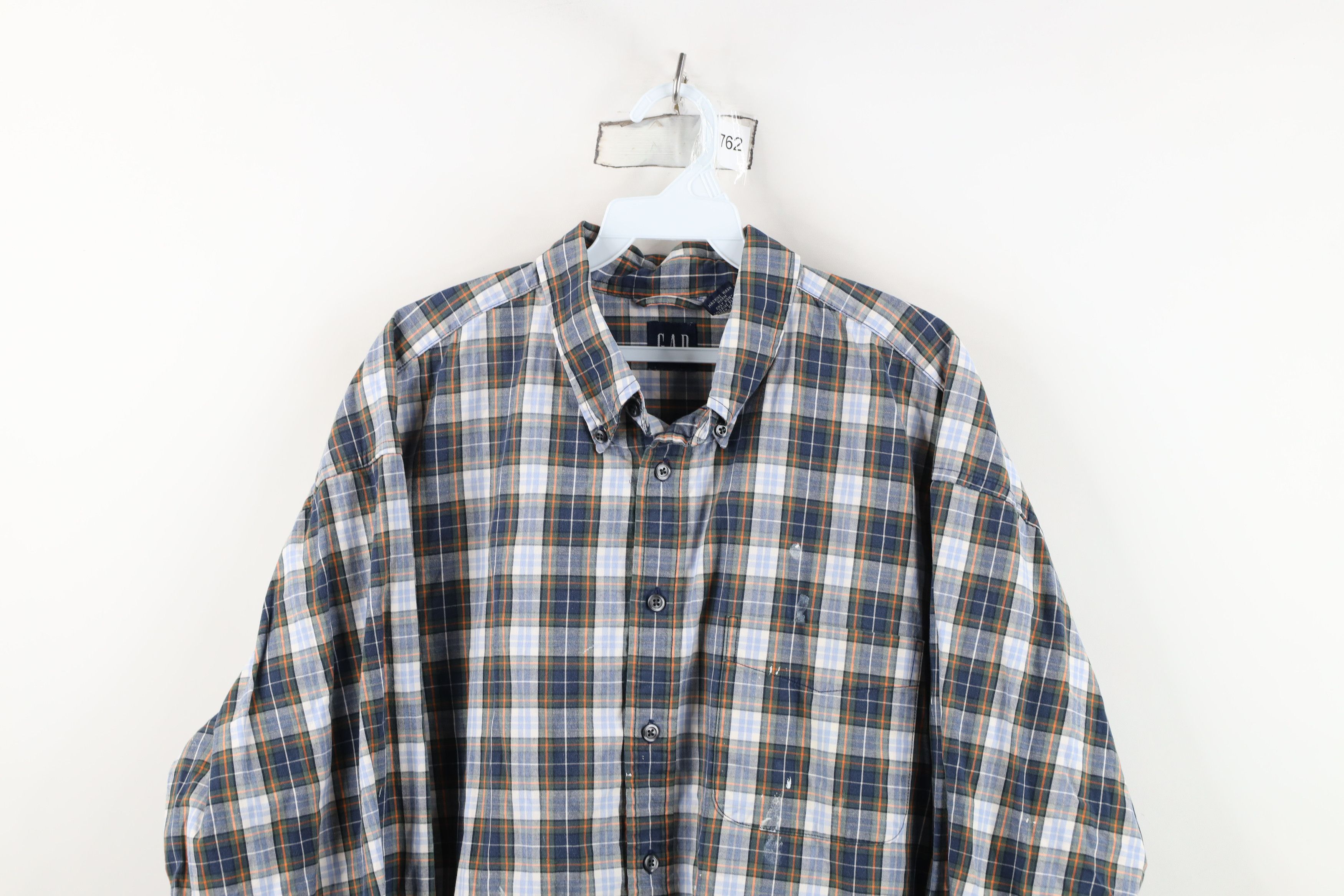 Gap Vintage 90s Gap Heavy Baggy Collared Button Down Shirt Plaid Size US XL / EU 56 / 4 - 2 Thumbnail