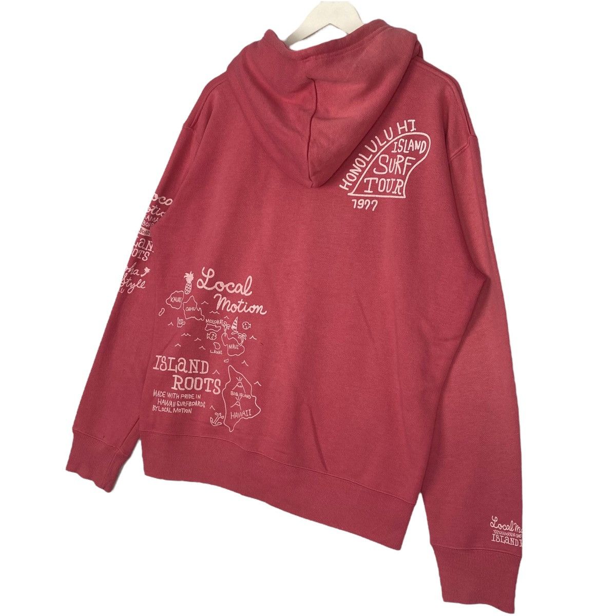 Vintage Vintage Local Motion Full Zip Hoodie Sweater Pink/White Sz L Size L / US 10 / IT 46 - 7 Thumbnail
