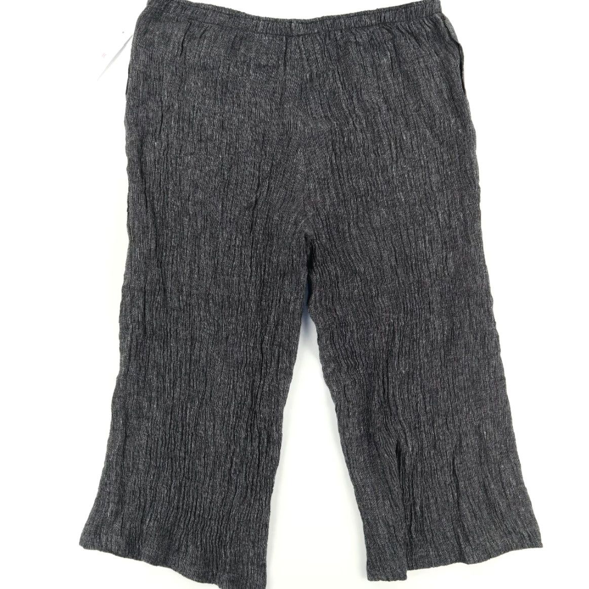 Vintage IC by Connie K Plus Size Textured Linen Twill Chino Pants Charcoal Women's 3X Size 40" / US 18 - 4 Thumbnail