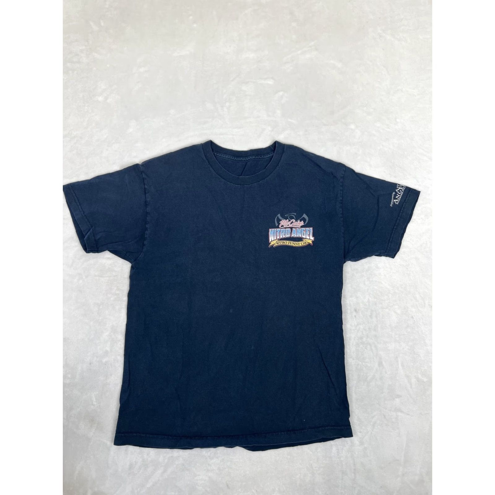 Vintage Vintage McCain's Nitro Angel T-Shirt Mens Medium Blue Drag Racing Graphics Back Logo Crew Neck Short Sleeve Size US M / EU 48-50 / 2 - 2 Thumbnail