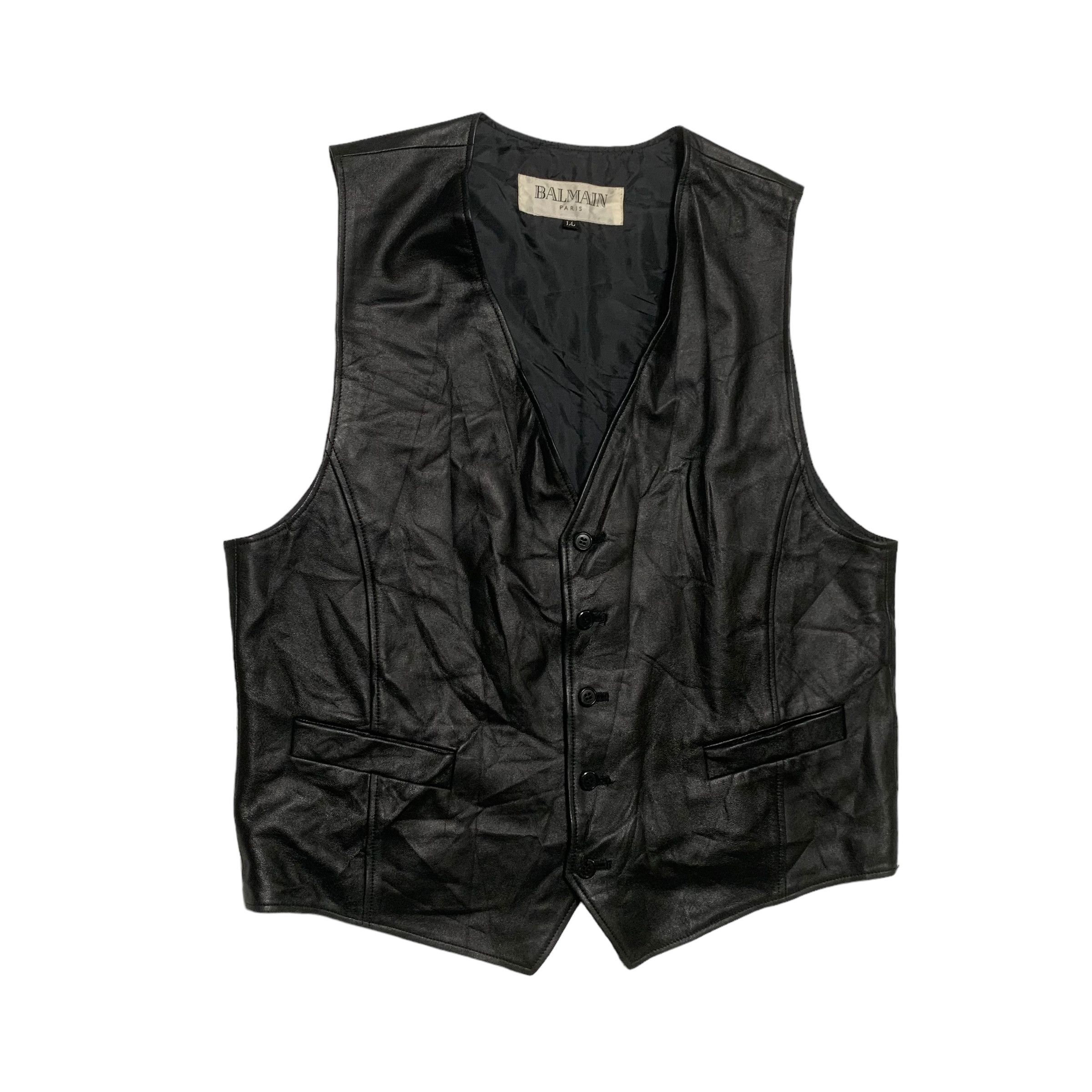 Balmain Balmain Paris Leather Vest Size US M / EU 48-50 / 2 - 2 Thumbnail