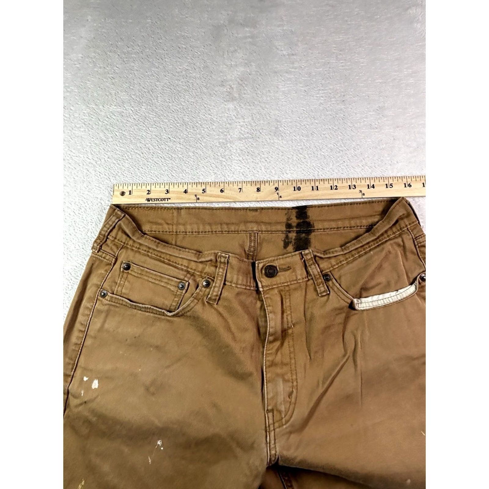 Levi's Levi's Jeans Mens 33x32 Brown Straight Leg Distressed Outdoor Workwear Denim Cotton 541 505 Grunge Mens Size US 33 - 7 Thumbnail