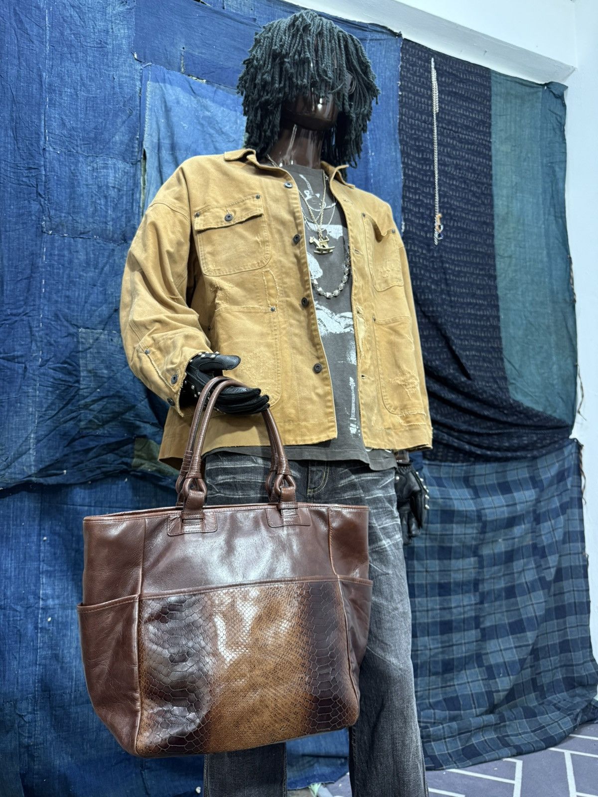 Kapital Python Cowhide Vigee Tote Bag prada julius dior cdg amiri 2🟩 Size ONE SIZE - 5 Thumbnail
