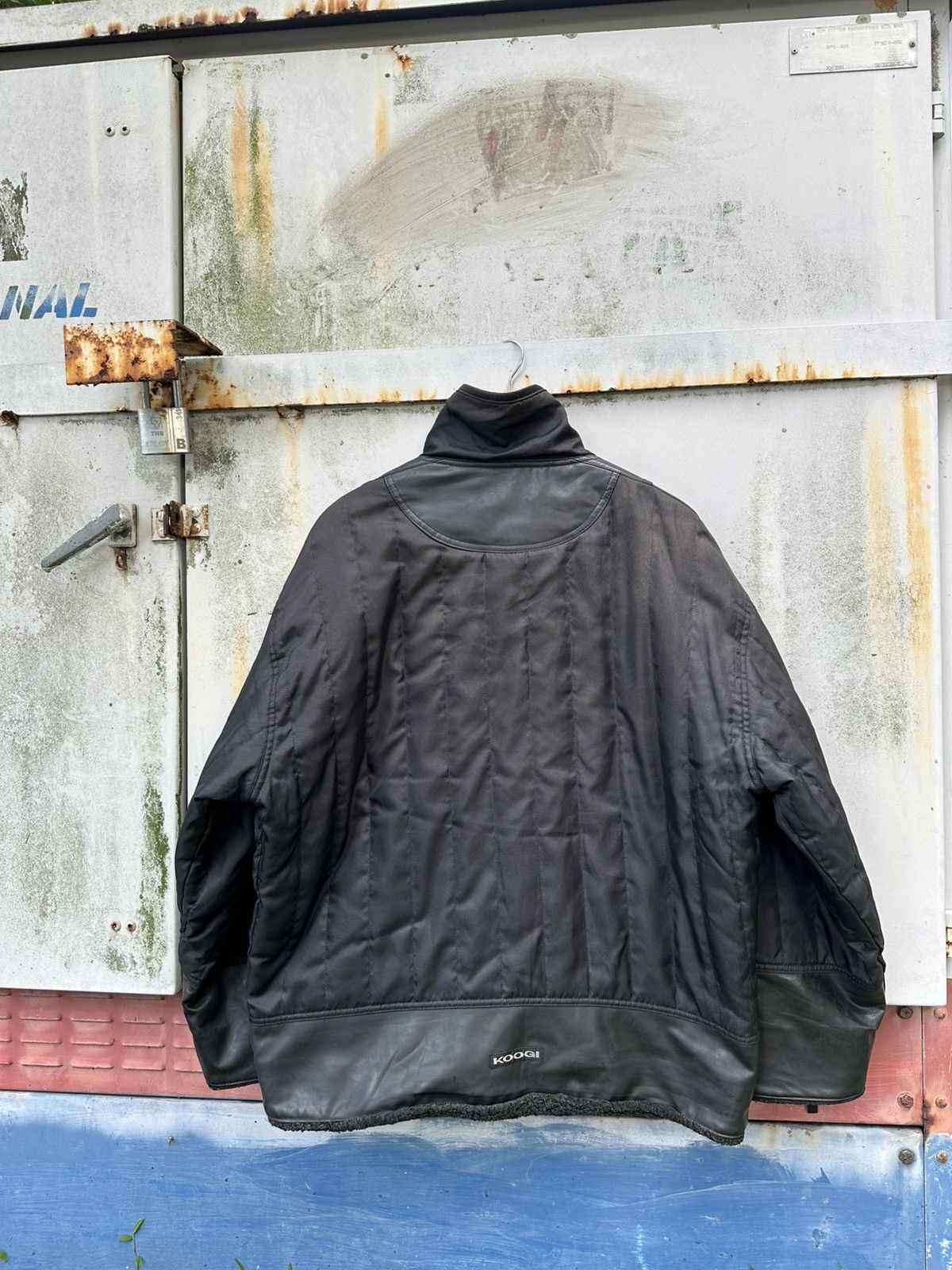 Vintage 👹Vintage Koogi Mix Leather Oversized Bomber Jacket Size US XL / EU 56 / 4 - 7 Thumbnail