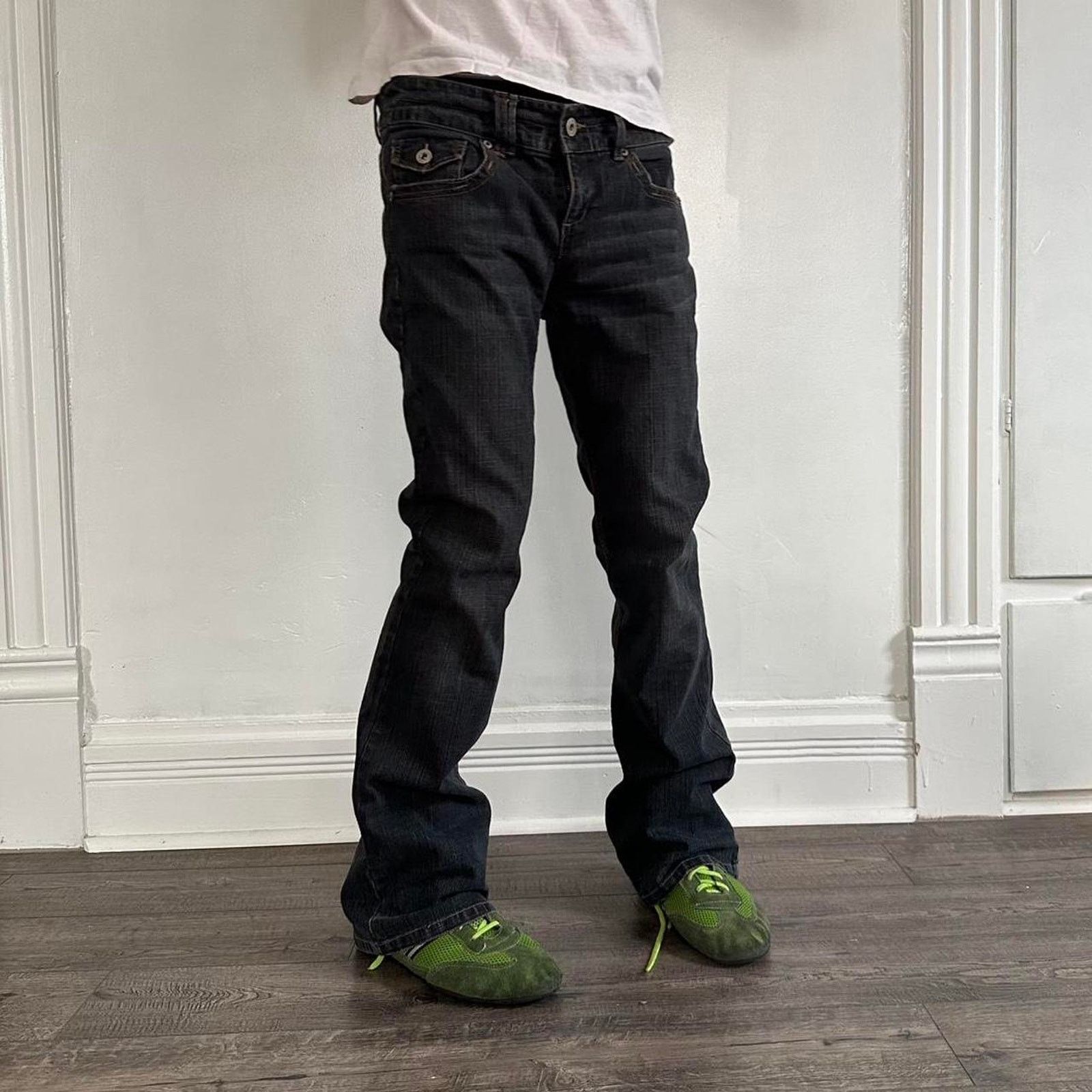 Japanese Brand × Vintage Vintage Indigo Y2K 2000 Low Rise Bootcut Flare Rockstar Jean Size 32" / US 10 / IT 46 - 1 Thumbnail