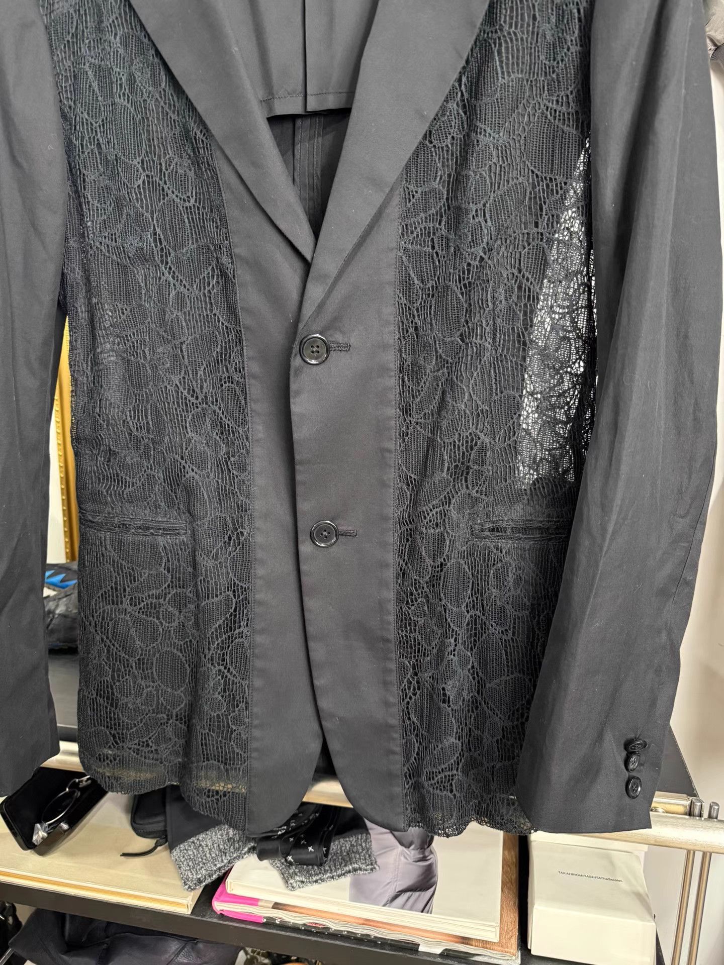 Yohji Yamamoto Yohji Yamamoto Pour Homme Lace Panel Suit Jacket K20 Size US L / EU 52-54 / 3 - 4 Thumbnail