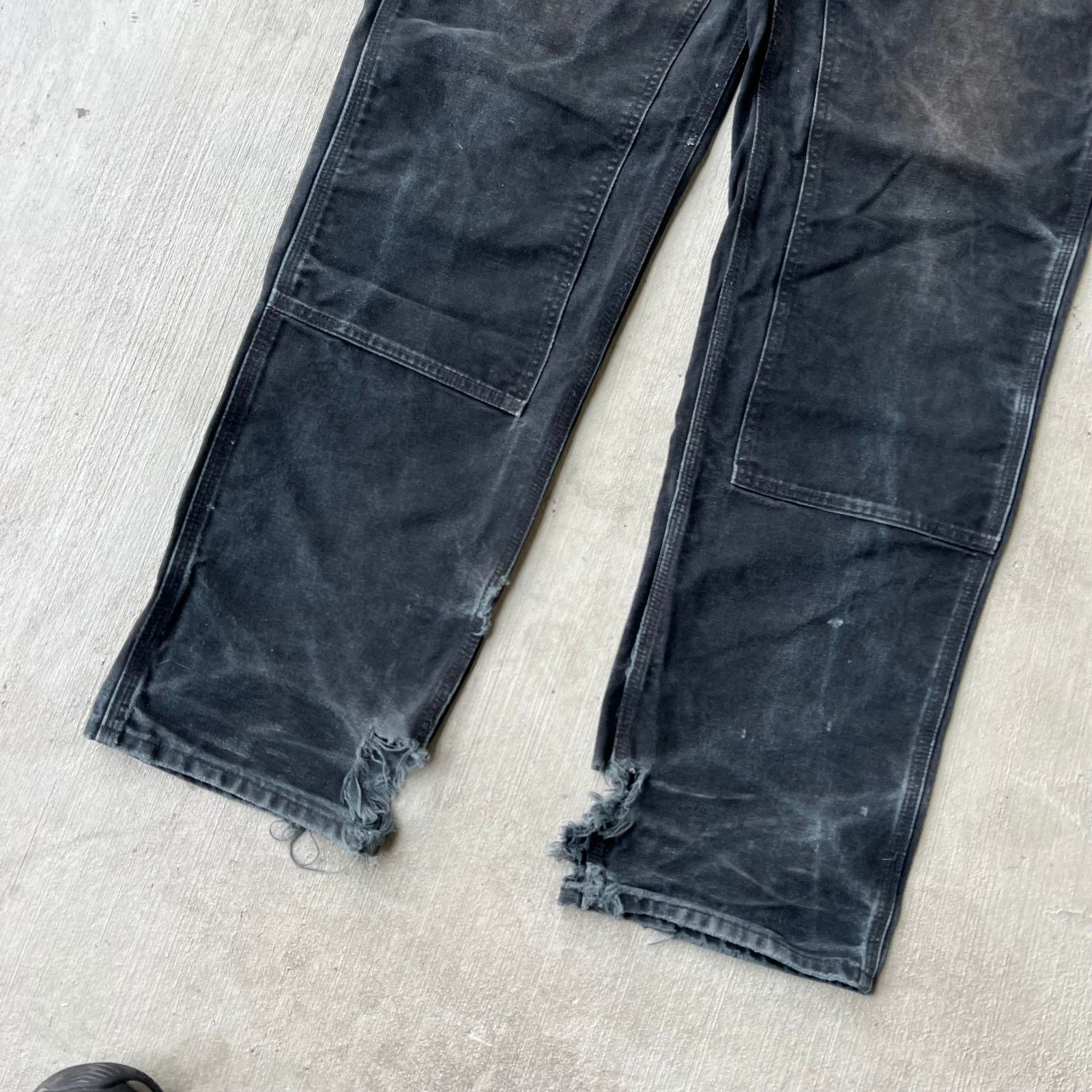 Carhartt × Vintage Carhartt faded black double knee work wear carpenter pants Size US 35 - 3 Thumbnail