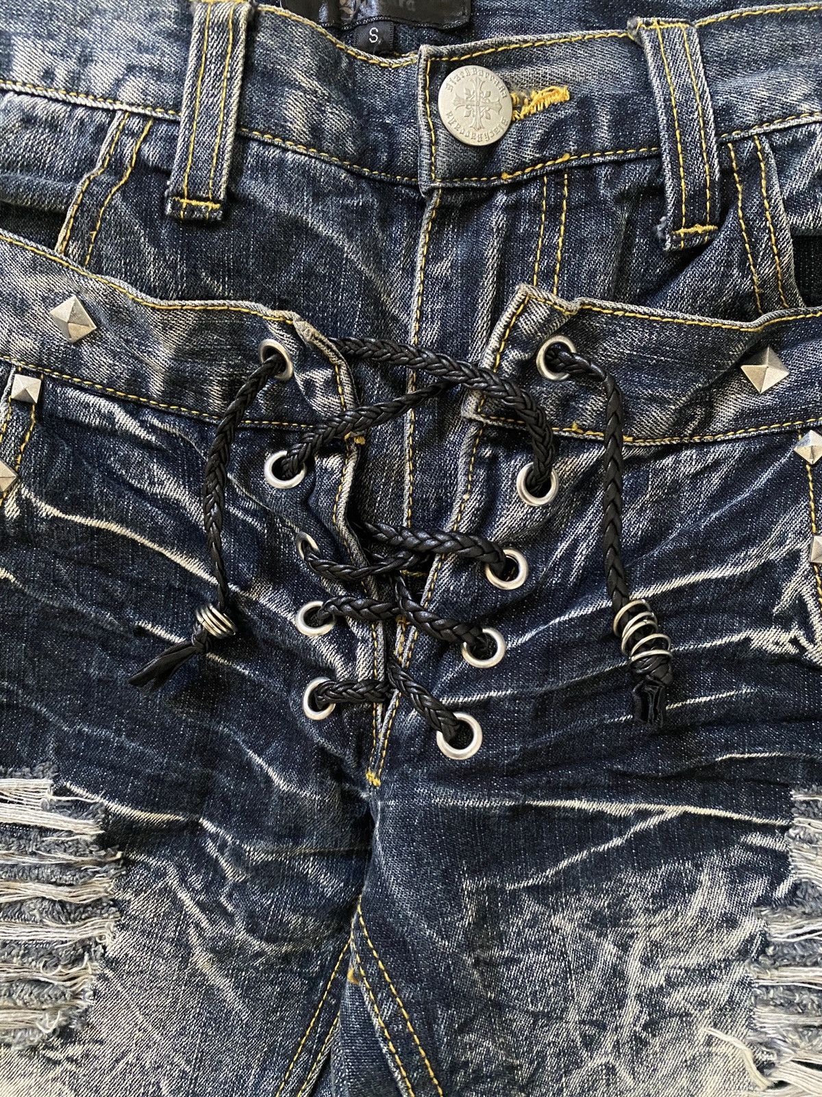 Japanese Brand Black Baccara - Studded Double Waist Clawmark Flare Denim Size US 32 / EU 48 - 11 Thumbnail