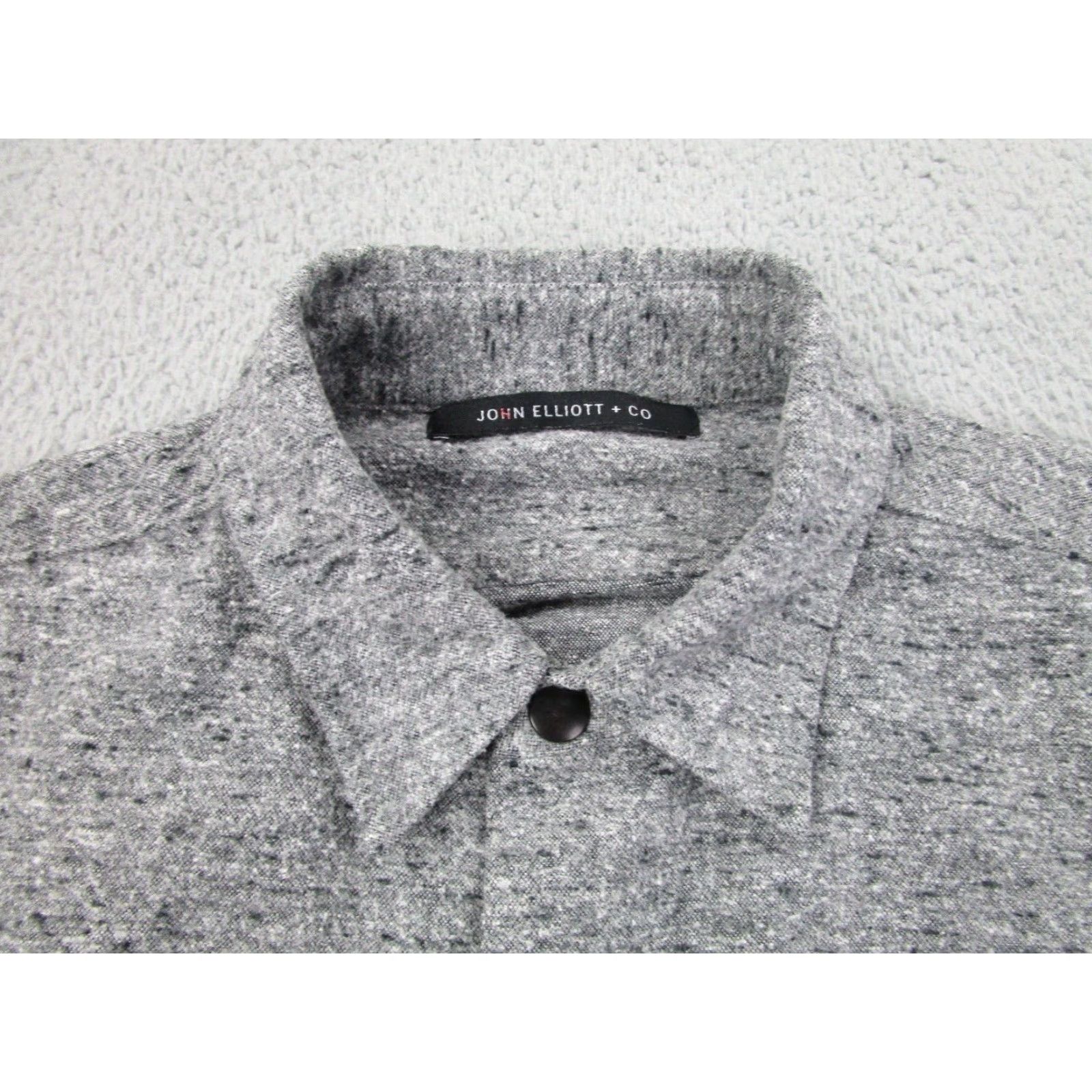 John Elliott John Elliott Shirt Mens M Gray Tweed Flannel Snap Button Shacket Indie Made in United States Size US M / EU 48-50 / 2 - 5 Thumbnail
