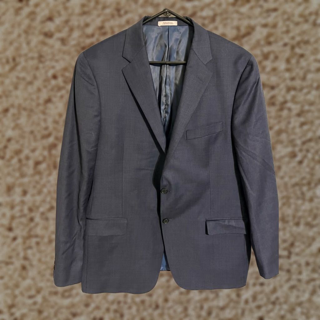 Vintage Hickey Freeman Blazer Jacket Coat Suit Navy Blue Wool 44Reg Made in USA Men's Size 44R - 1 Thumbnail