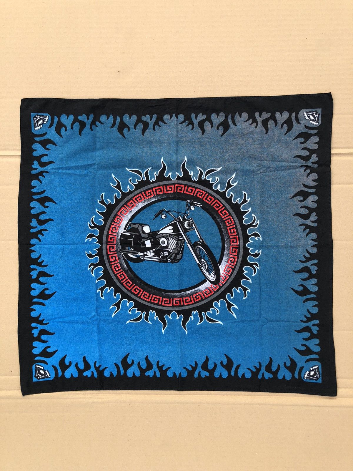 Vintage Motorcycle Flame Biker Rider Skull Bandana / Scarve / Scarf Size ONE SIZE - 2 Thumbnail