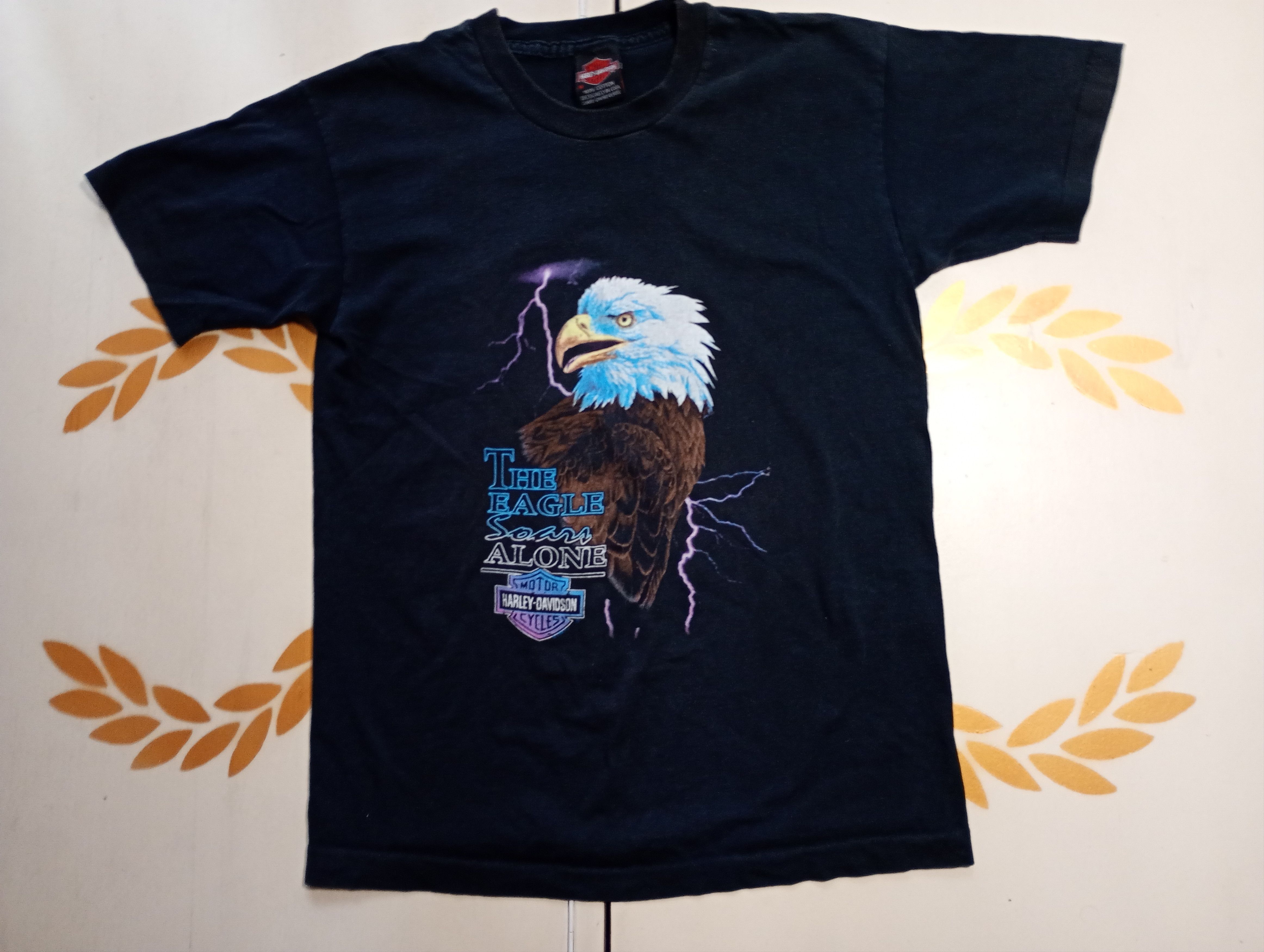 Harley Davidson × Vintage Harley Davidson The Eagle Soars Alone T-Shirt 1996 Size US M / EU 48-50 / 2 - 2 Thumbnail