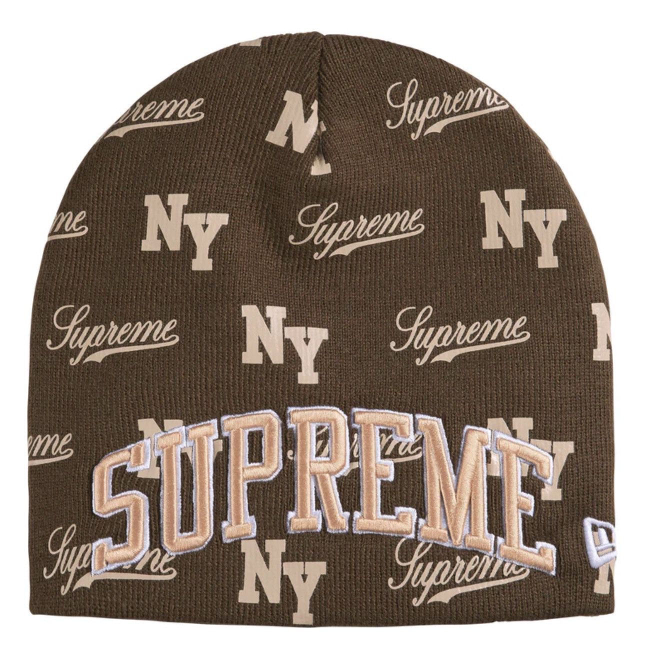 Supreme Supreme new era monogram beanie brown NEW PRESALE Size ONE SIZE - 1 Thumbnail