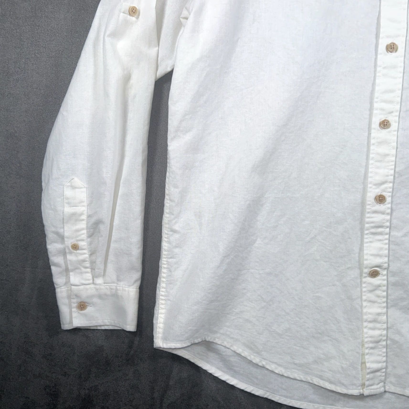 Vintage Pull&Bear Long Sleeve Shirt Mens L Ivory Cotton Linen Blend Button Down Relaxed Size US L / EU 52-54 / 3 - 7 Thumbnail