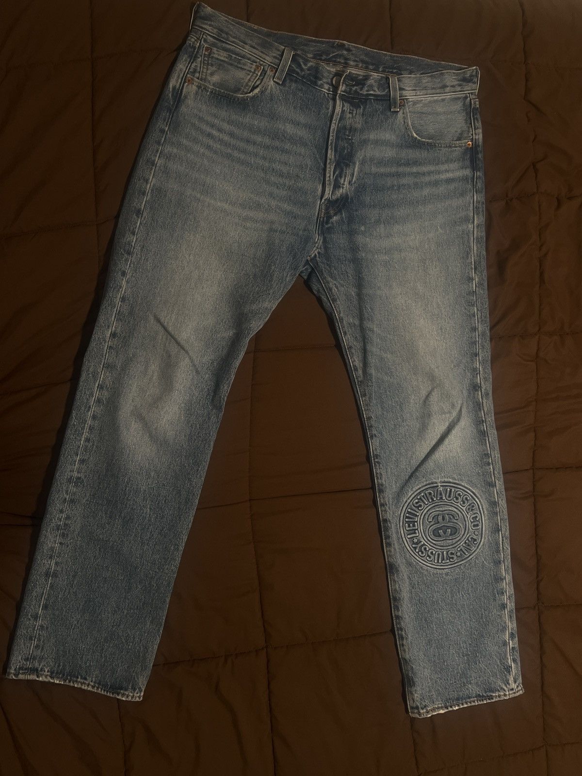 Levi's × Stussy Levi’s x Stussy 501 Embossed Denim Size US 36 / EU 52 - 2 Thumbnail