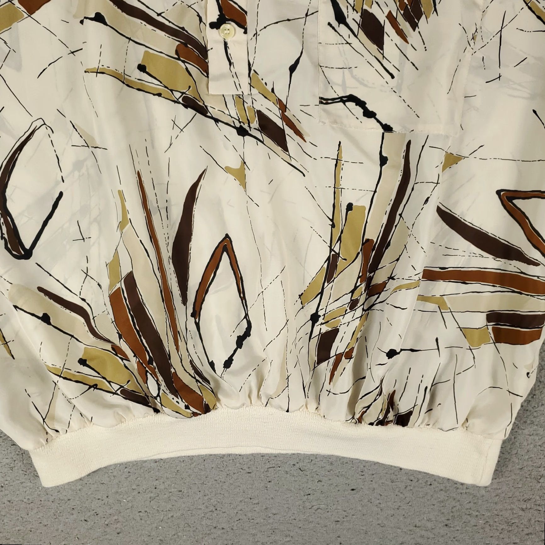 Vintage VINTAGE Alan Stuart Polo Shirt Mens 1X Beige Abstract Short Sleeve Shirt Size US XL / EU 56 / 4 - 3 Thumbnail