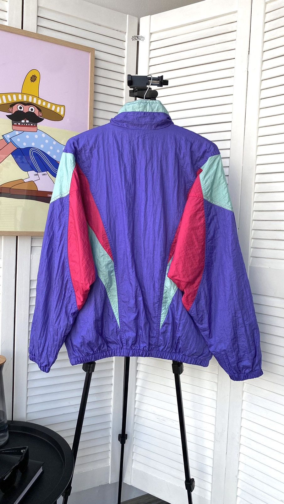 Adidas × Vintage Vintage Adidas Track Retro Jacket Nylon 90s Purple Size US S / EU 44-46 / 1 - 2 Thumbnail