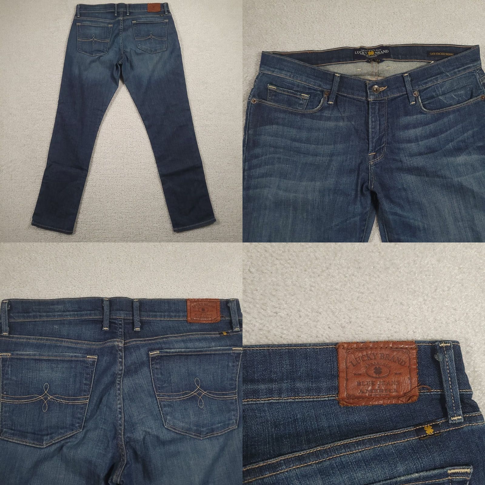 Lucky Brand Lucky Brand Cate Stacked Skinny Jeans Size 12/31 Medium Wash Denim Jeans Womens Slim Stretch 5-Pocket Inseam 30 in Blue Size 34" / US 12 / IT 48 - 8 Thumbnail