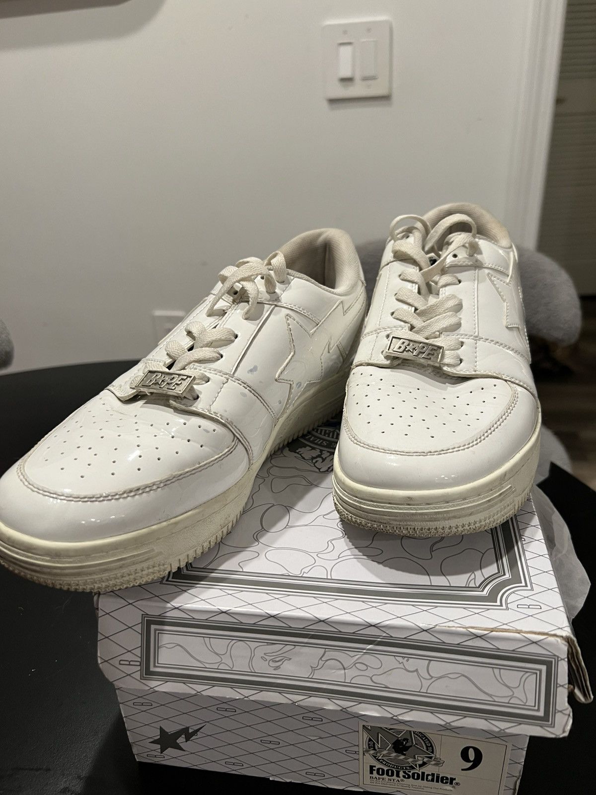 Bape White on white Bape Patent Leather Forces Size US 9 / EU 42 - 8 Thumbnail