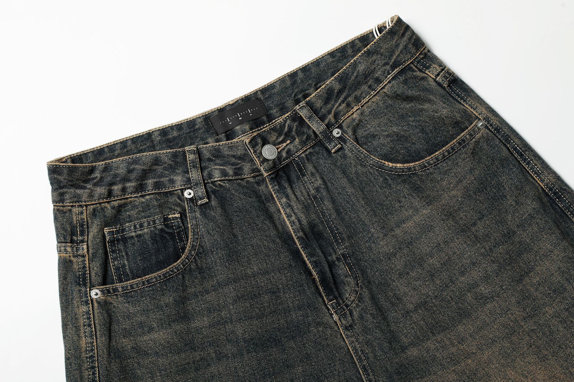 Vintage Retro men's washed loose casual distressed scimitar jeans Size US 32 / EU 48 - 4 Thumbnail