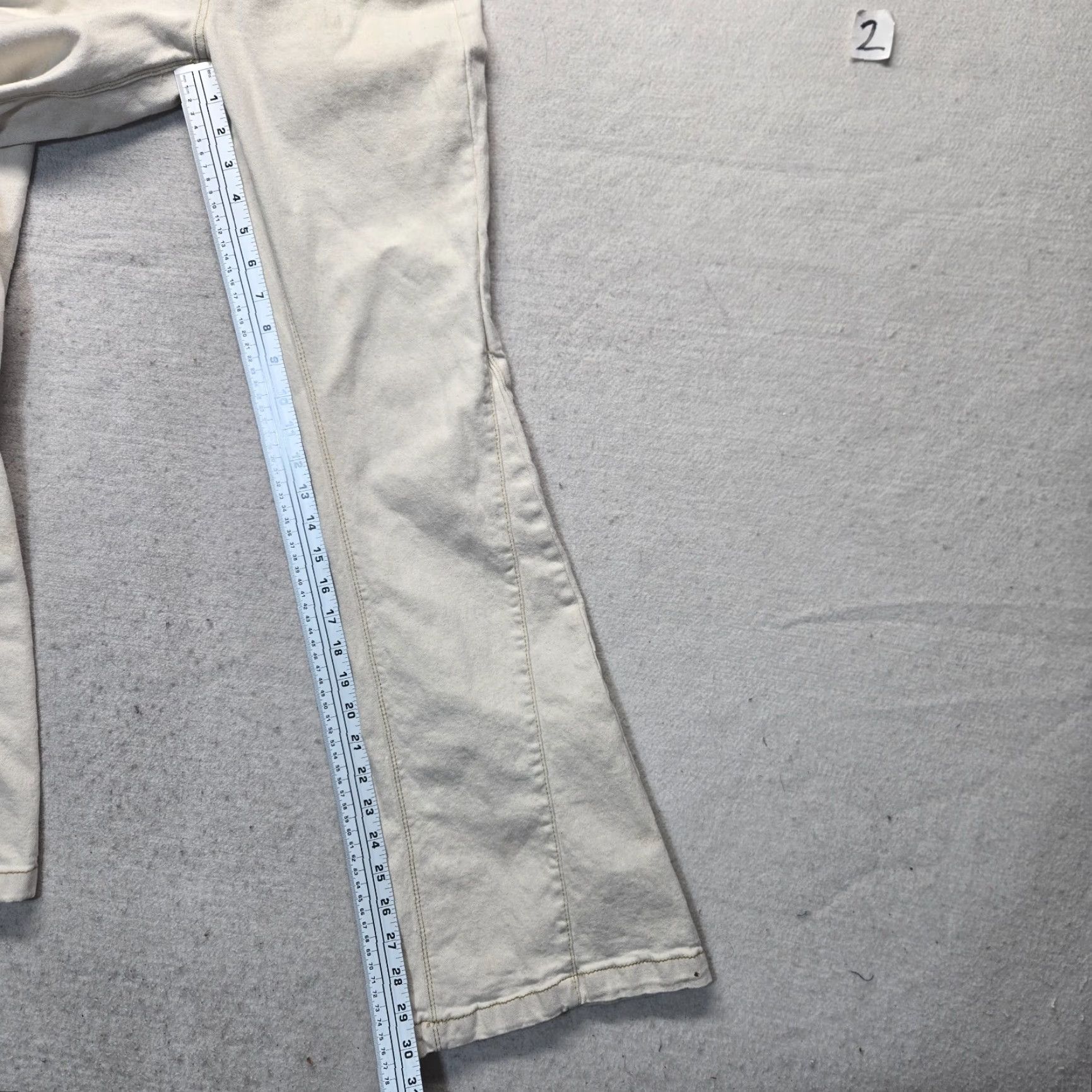 Denime Ban.Jara Denim Jeans Women's Flared 5-Pocket Mid Rise Light Wash Beige 31in Inseam Regular Size 5/26 Pants Womens Jeans Clothing Size 27" / US 4 / IT 40 - 6 Thumbnail
