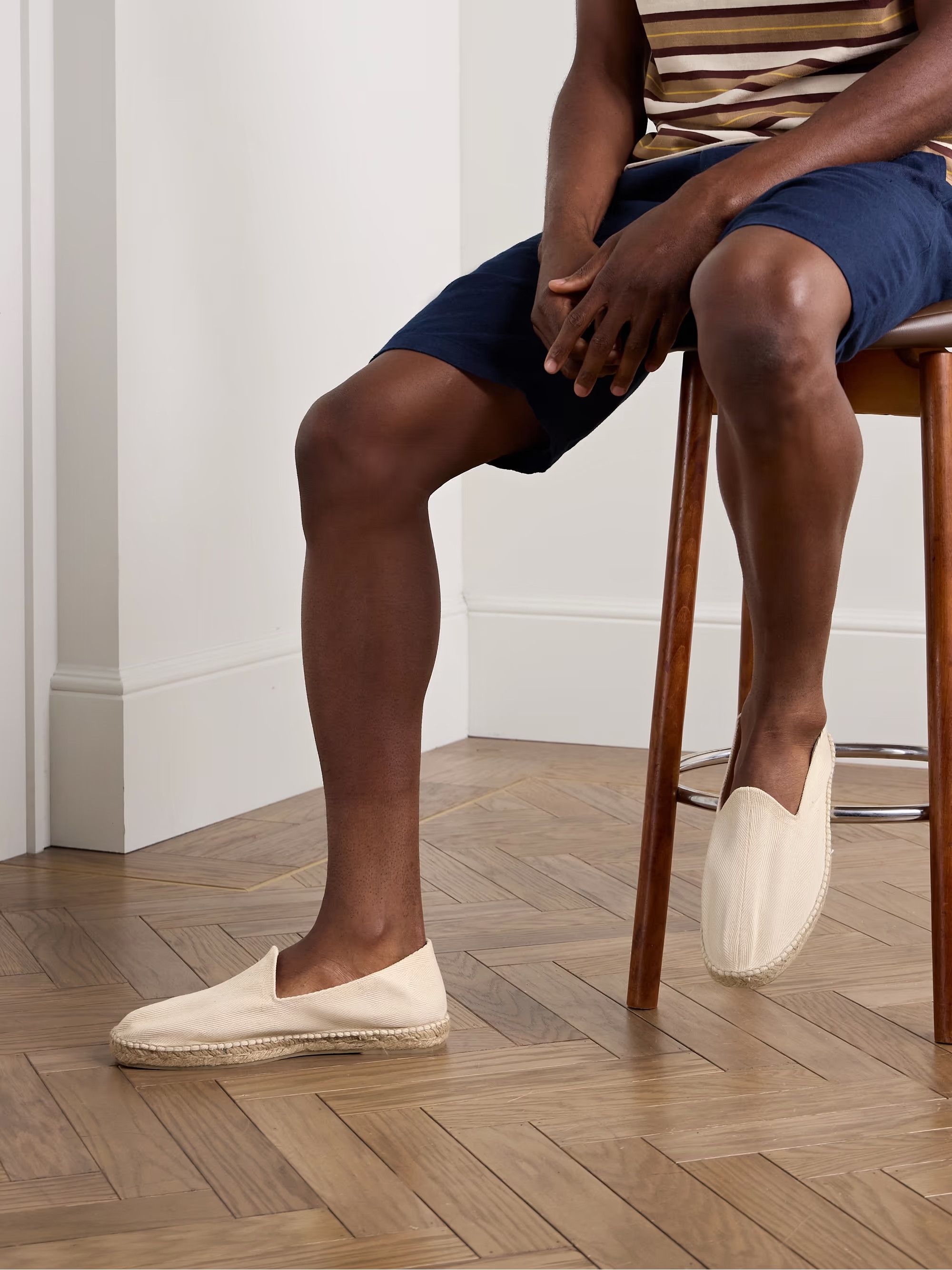 Drake's DRAKE'S Herringbone Cotton Canvas Espadrilles Size US 10 / EU 43 - 2 Thumbnail