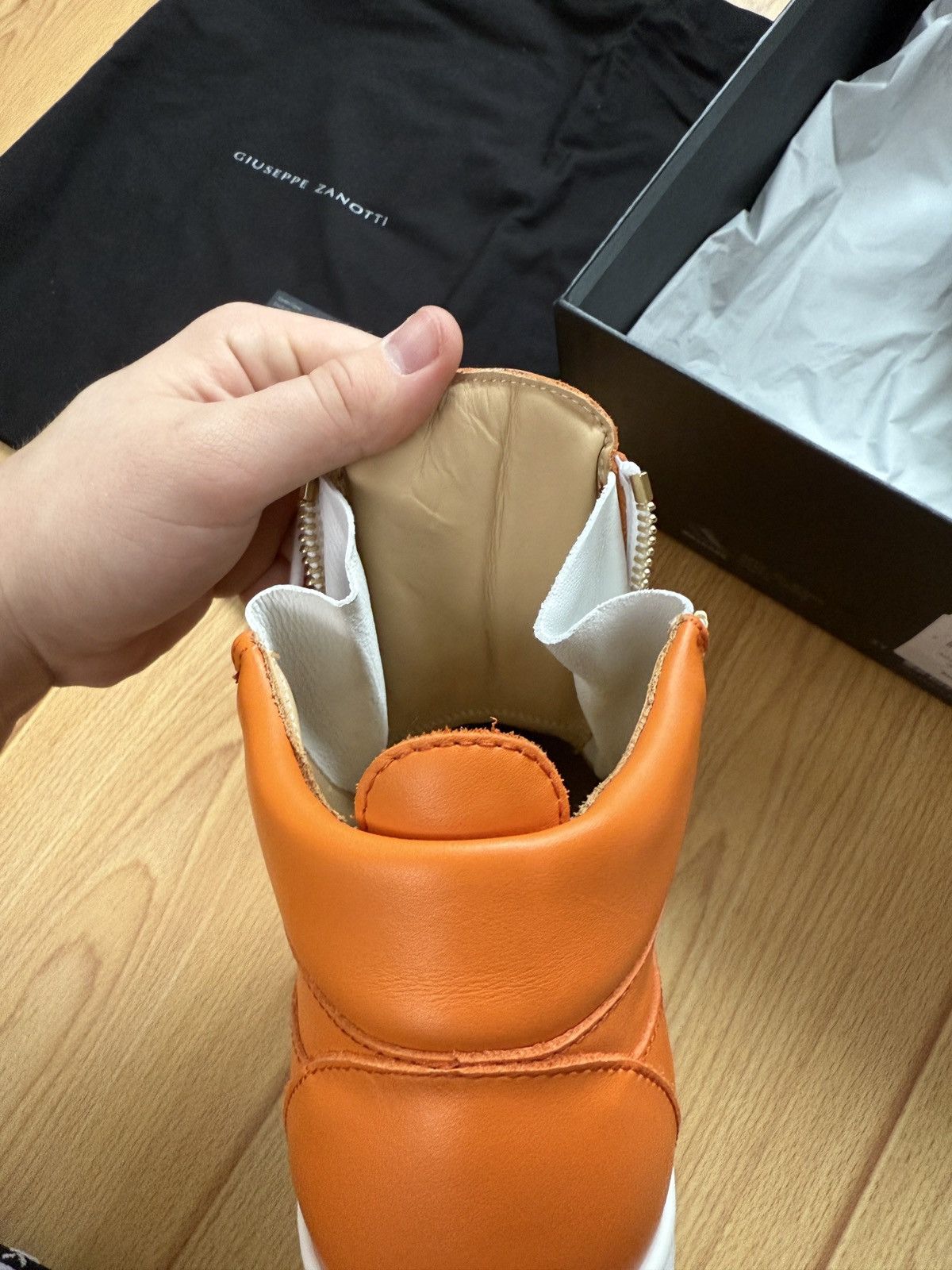 Giuseppe Zanotti Giuseppe Zanotti Brek High Orange Gold Zip BNIB 37 Size US 7 / IT 37 - 8 Thumbnail