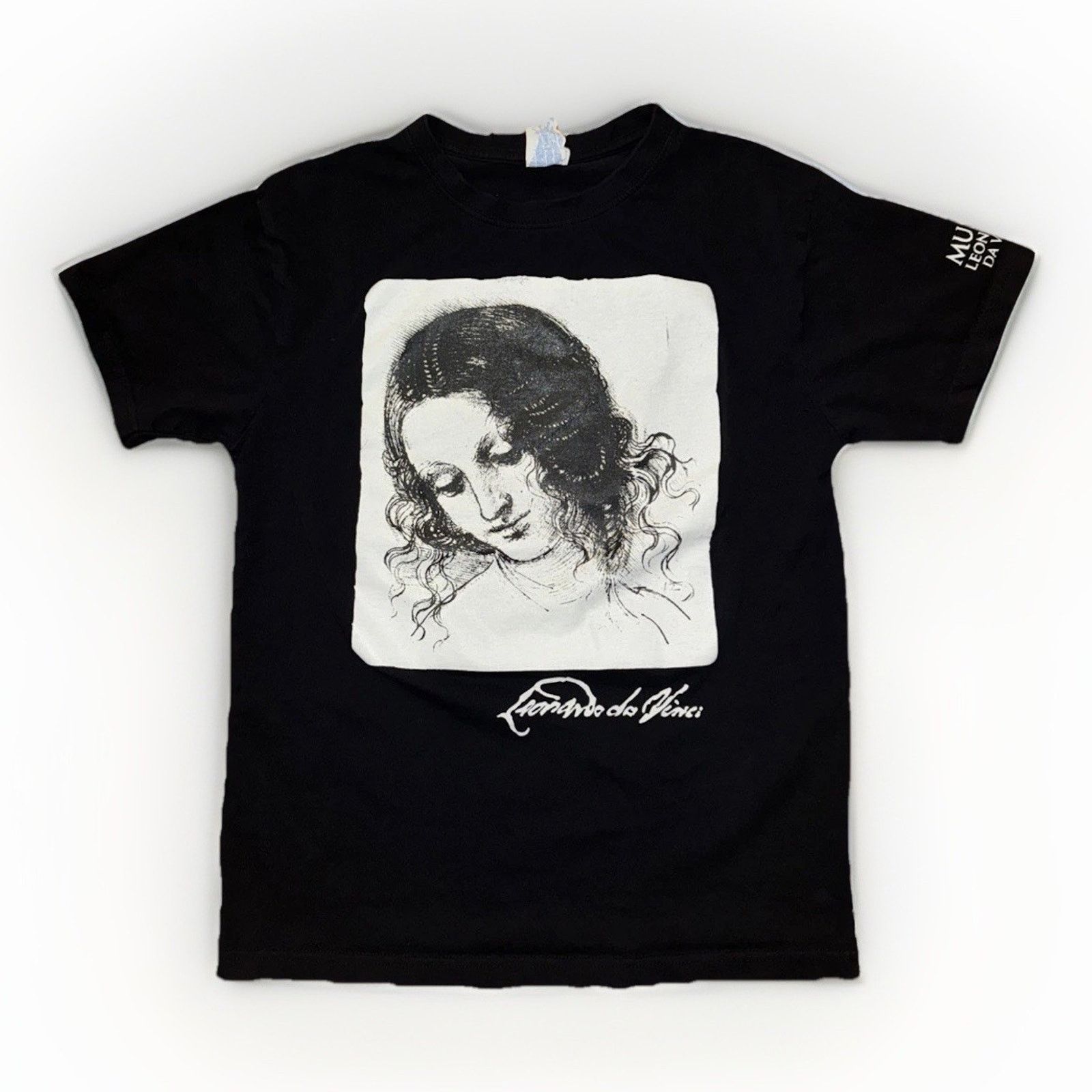 Band Tees × Vintage Leonardo Da Vinci Museum T-Shirt Black XS Art Graphic Tee Size US XS / EU 42 / 0 - 1 Thumbnail