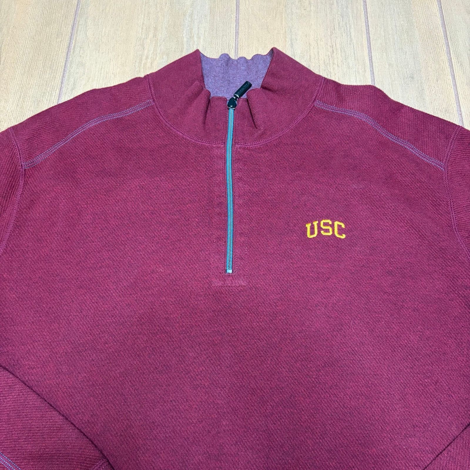 Tommy Bahama Tommy Bahama USC Trojans 2XL Quarter Zip Pullover Sweater Size US XXL / EU 58 / 5 - 12 Thumbnail