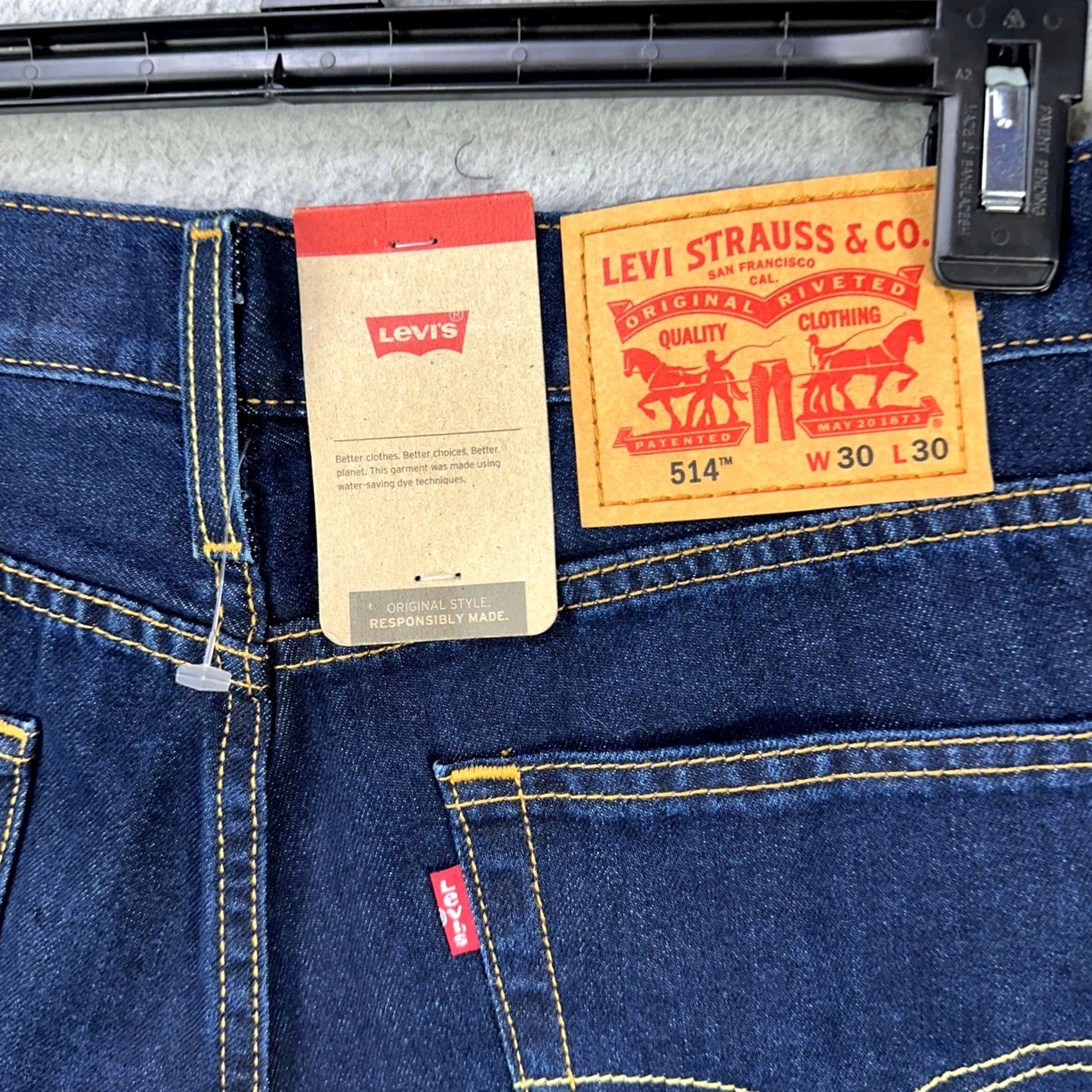Levi's Levi's 514 Jeans Mens Straight Fit 30X30 Blue 5 Pockets Red Tab Denim NEW Size US 30 / EU 46 - 7 Thumbnail