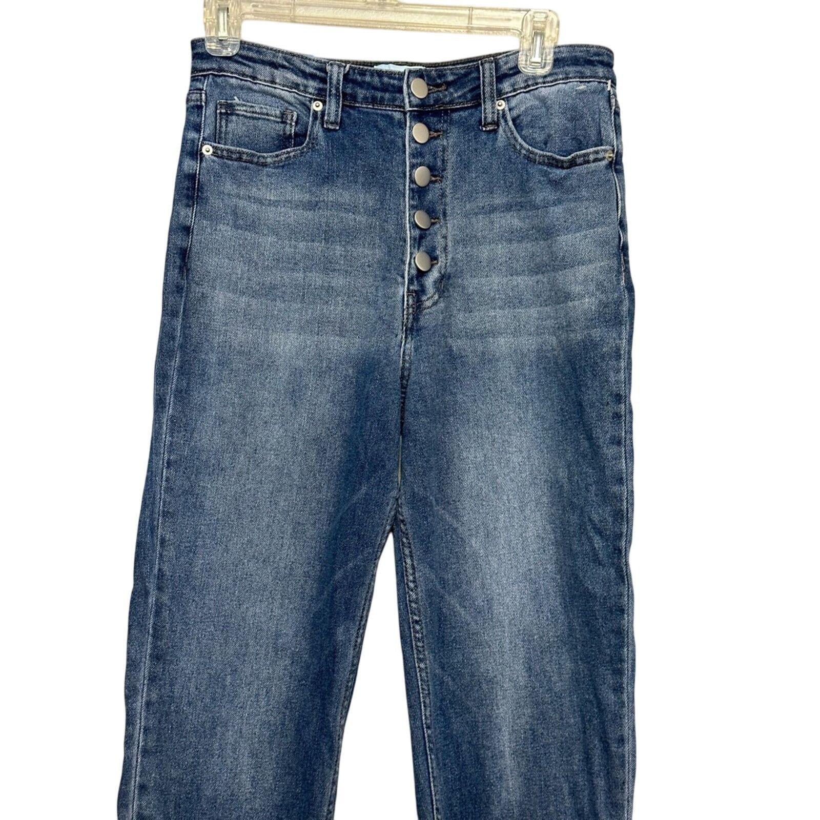 Other Abound Mom Jeans Straight Leg High Rise Button Fly Blue 27 Size 27" / US 4 / IT 40 - 2 Thumbnail