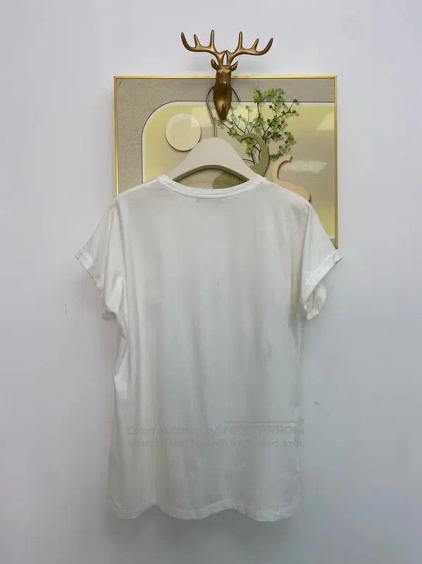 Balmain Balmain White Cotton Graphic Tee for Women . Size M / US 6-8 / IT 42-44 - 2 Thumbnail