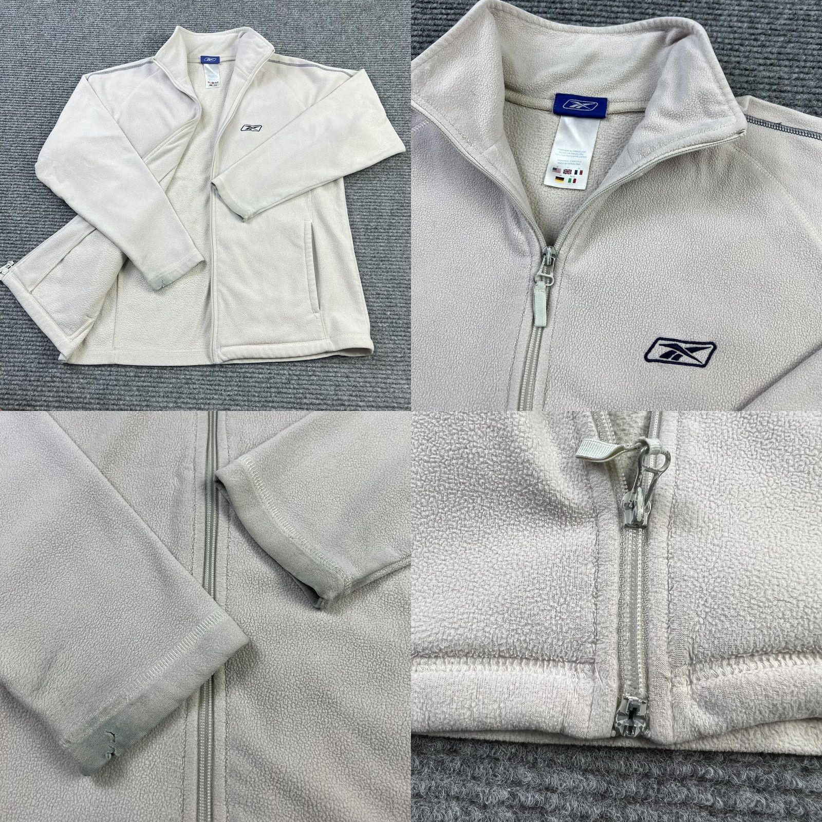 Reebok Reebok Men's Beige Soft Fleece Lightweight Full Zip Jacket Small Athletic Sport Jacket Size US S / EU 44-46 / 1 - 8 Thumbnail