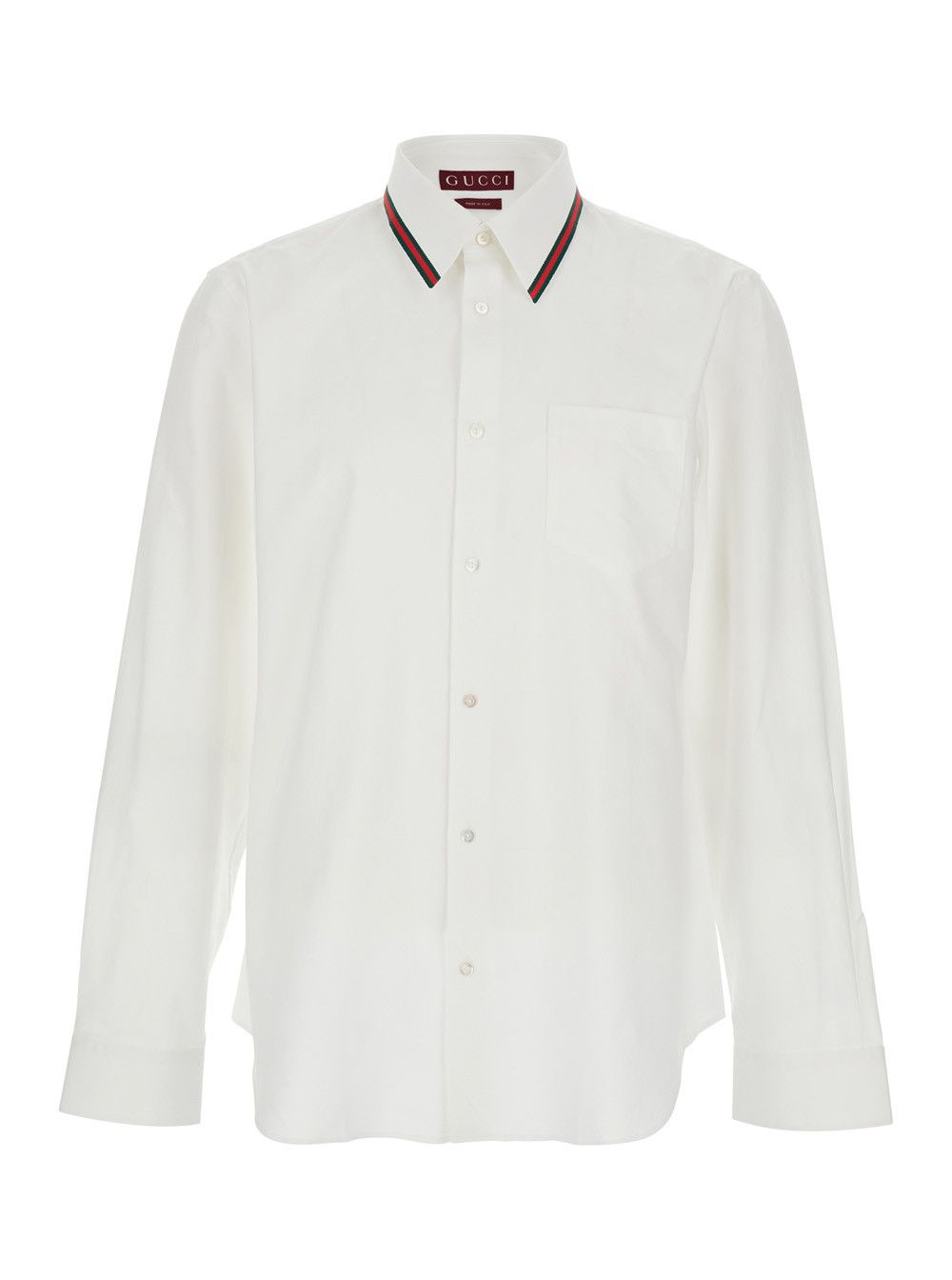 Gucci White Shirt with Web Collar in Cotton for Men Size US L / EU 52-54 / 3 - 1 Thumbnail