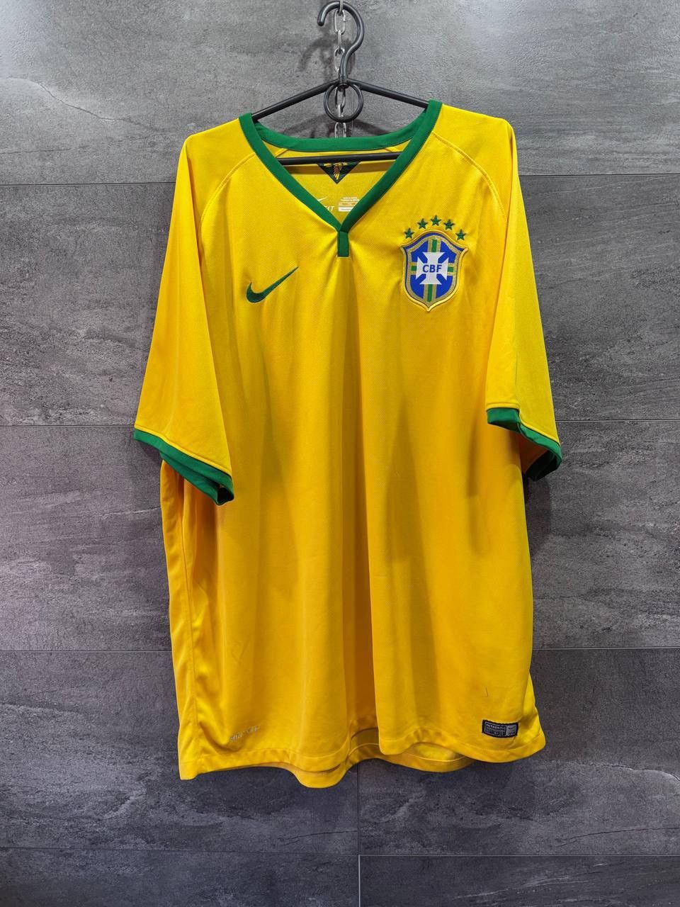 Nike Nike Brasil CBF Brazil 2014 Home Dri-Fit Soccer Jersey Size US XXL / EU 58 / 5 - 1 Thumbnail