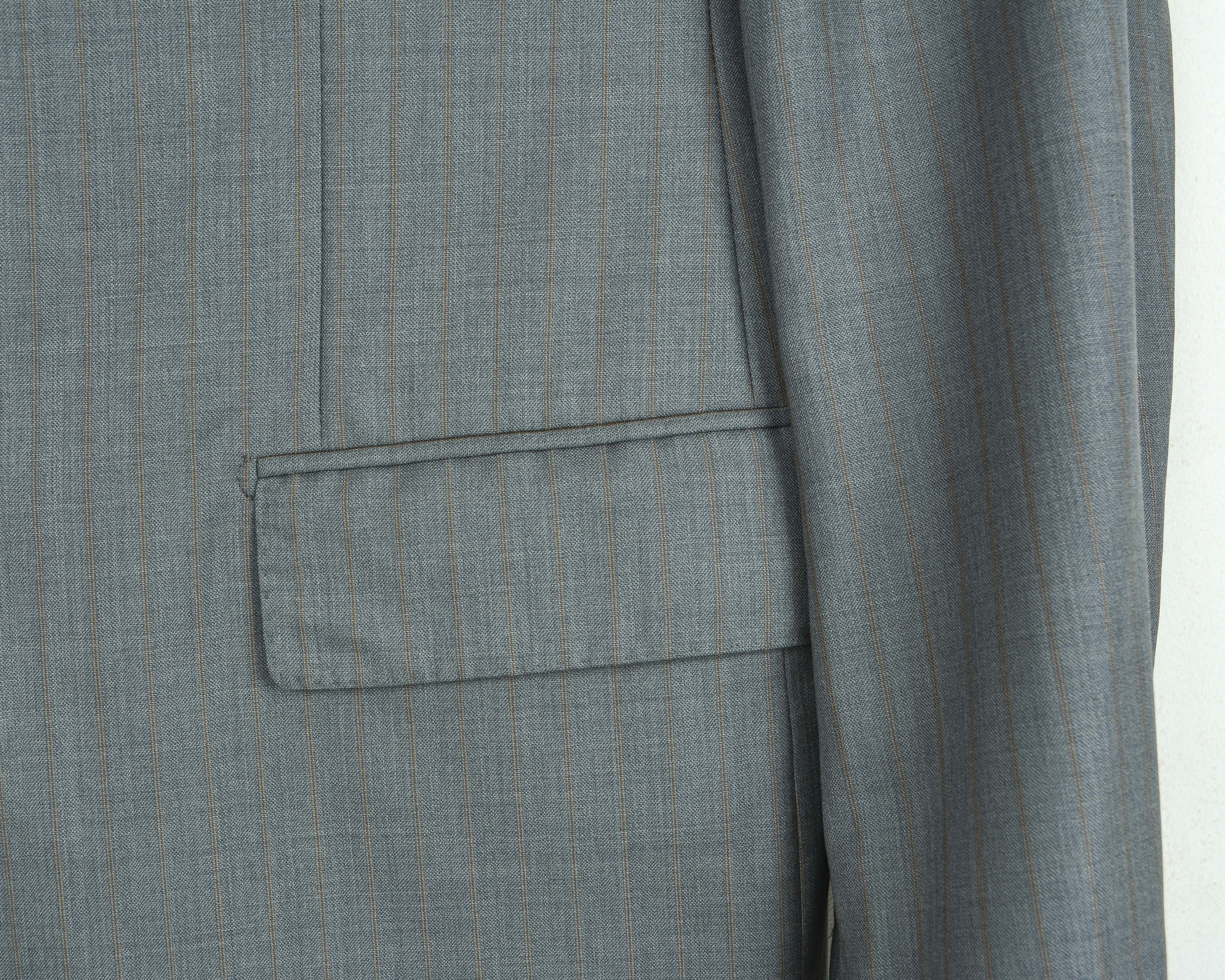 Ermenegildo Zegna Blazer Trofeo 600 Pinstriped US 44R Suit Jacket Silk Coat XL Size 44R - 4 Thumbnail