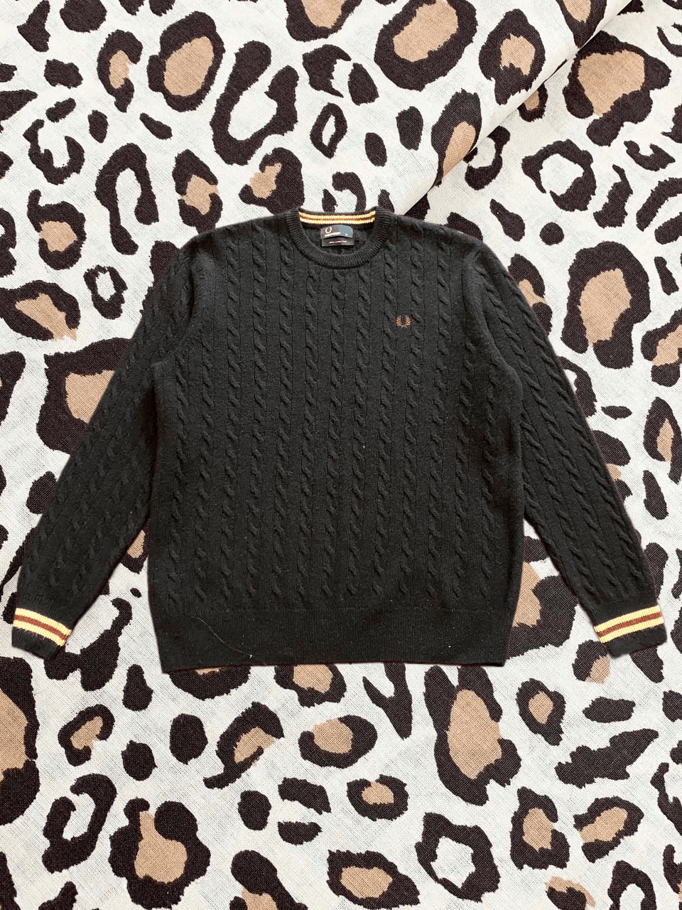 Fred Perry FRED PERRY Men’s Cotton Knit CABLE Sweater Everyday Wear Size US XL / EU 56 / 4 - 1 Thumbnail