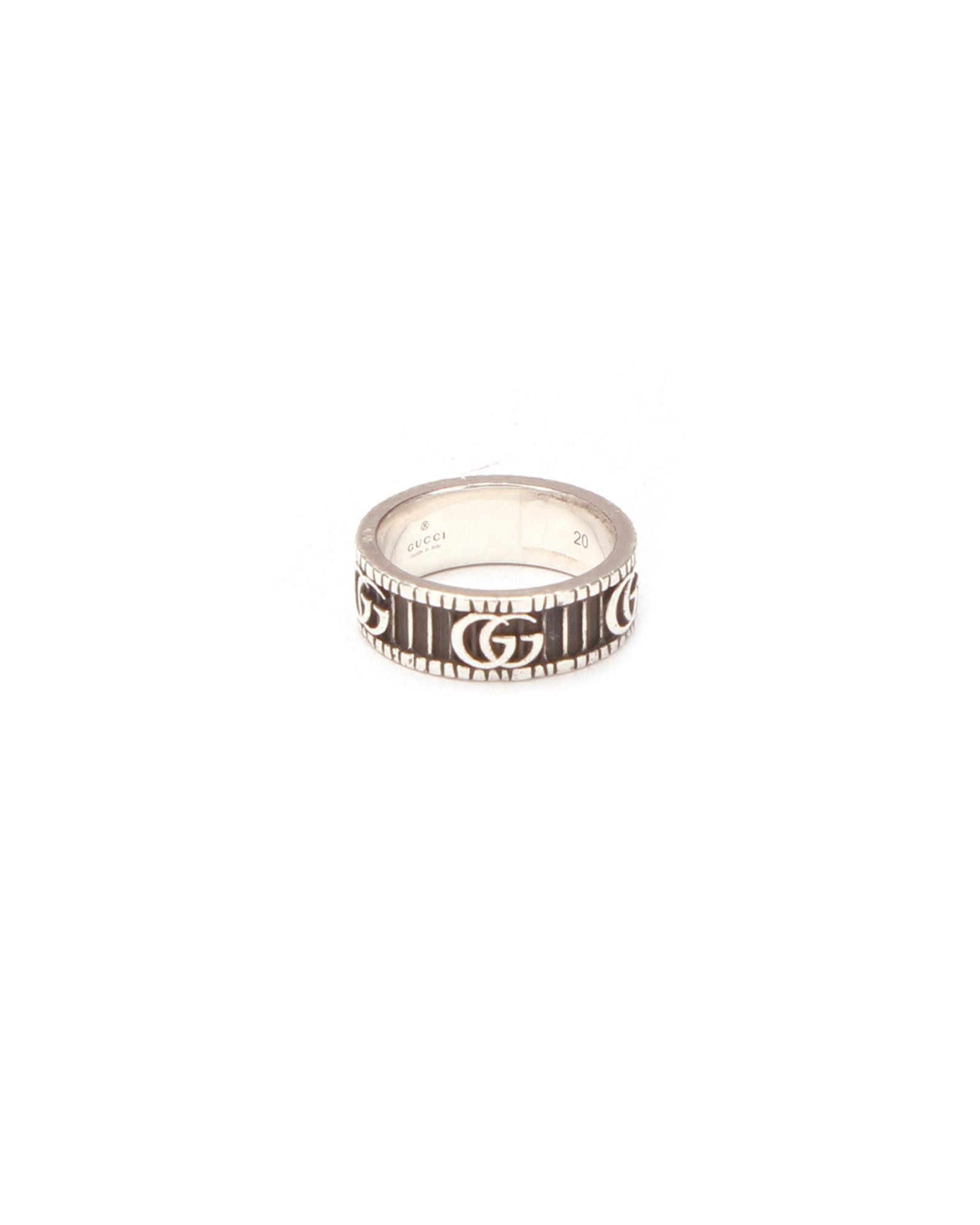 image of Gucci Silver GG Ring - Ab Condition, Men's