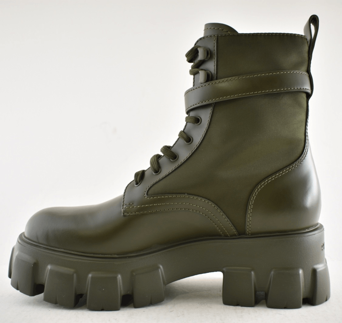 Prada Prada Monolith Leather Nylon Pouch Lug Sole Combat Boot 40 Size US 10 / IT 40 - 11 Thumbnail